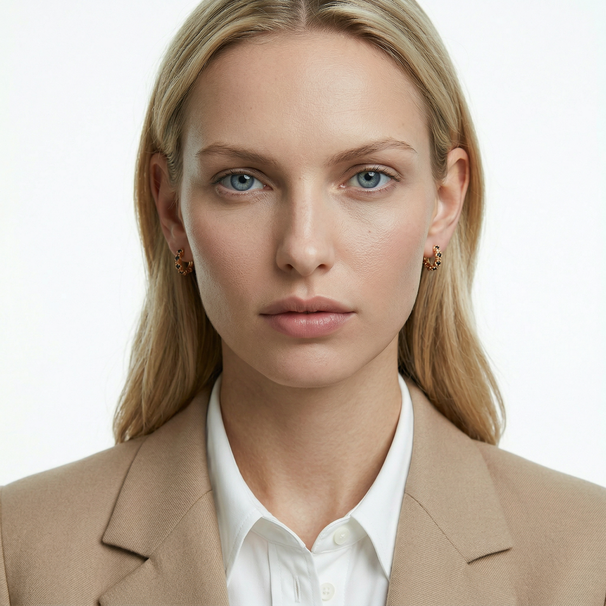 Kolczyki Savicki: złote (585) kwiatki z czarnymi cyrkoniami - 5