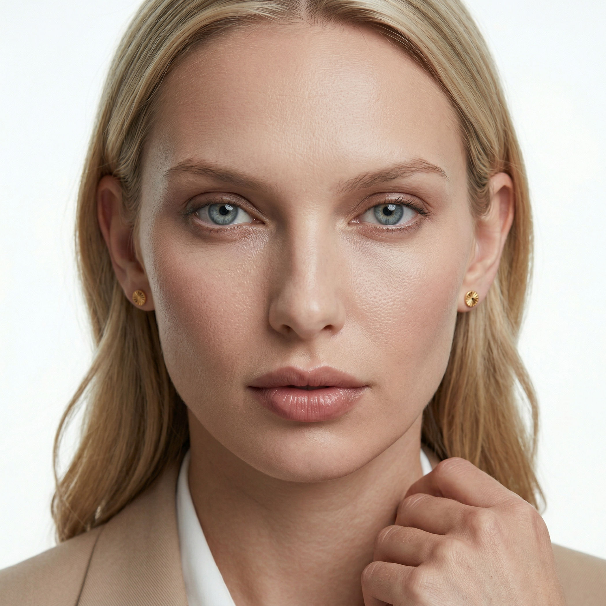 Kolczyki kółka Savicki: złote w gładkiej oprawie - 4