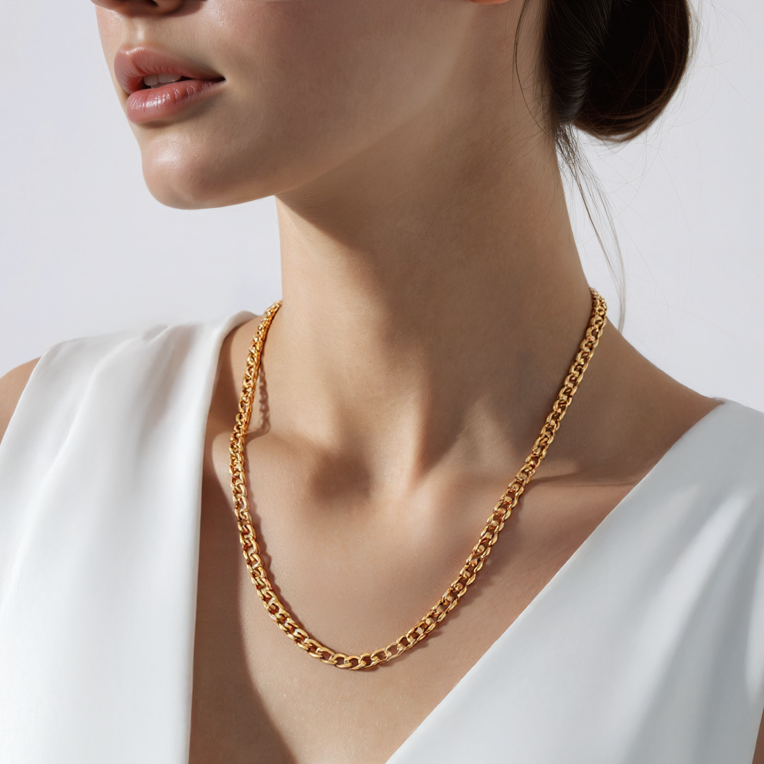 Łańcuszek Savicki 7,00mm: złoty 585, pancerka - 5