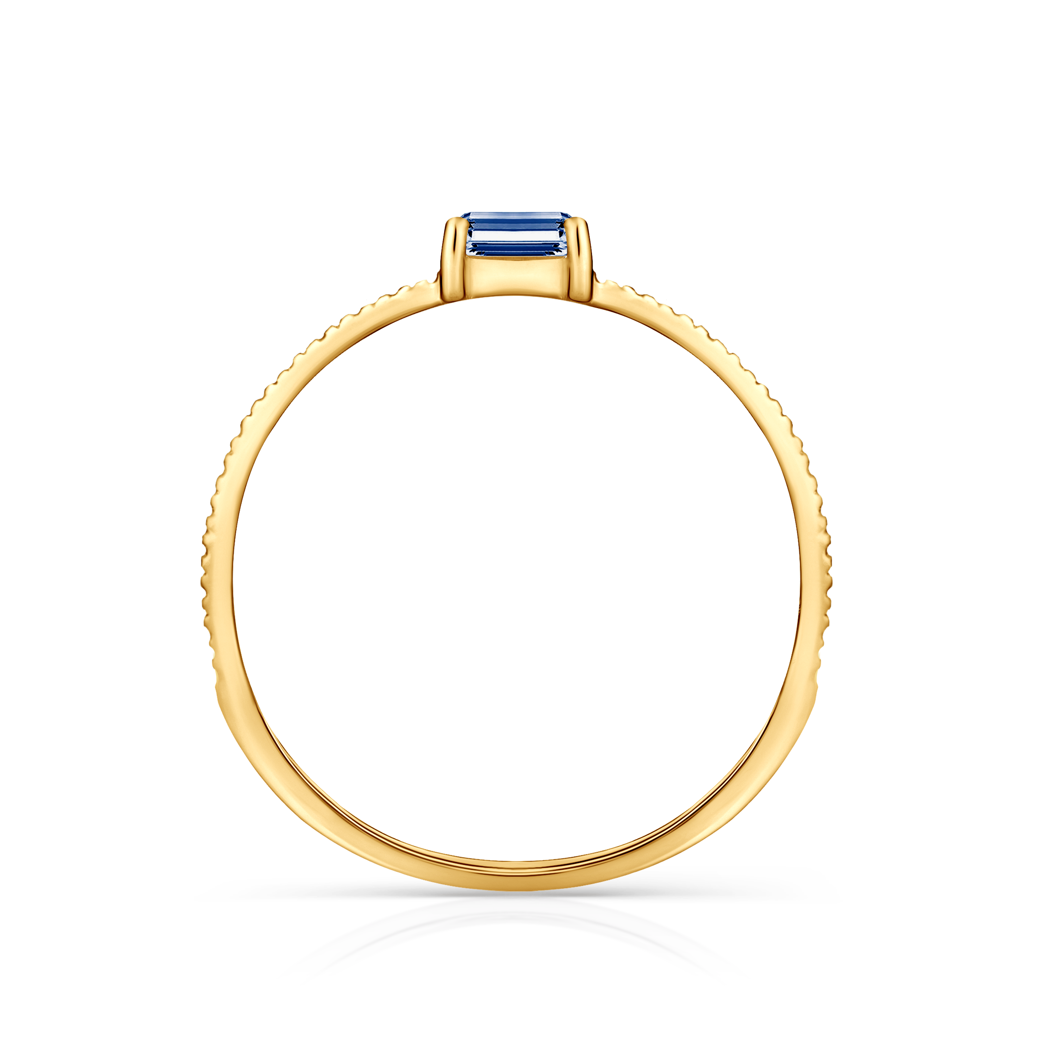 Pierścionek zaręczynowy SAVICKI: złoty, niebieski szafir