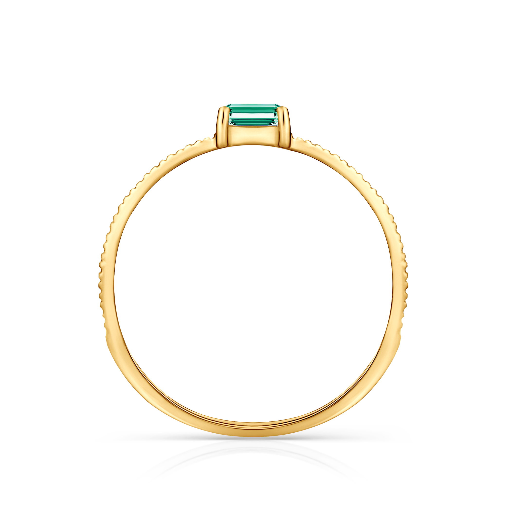 Pierścionek zaręczynowy SAVICKI: złoty, szmaragd