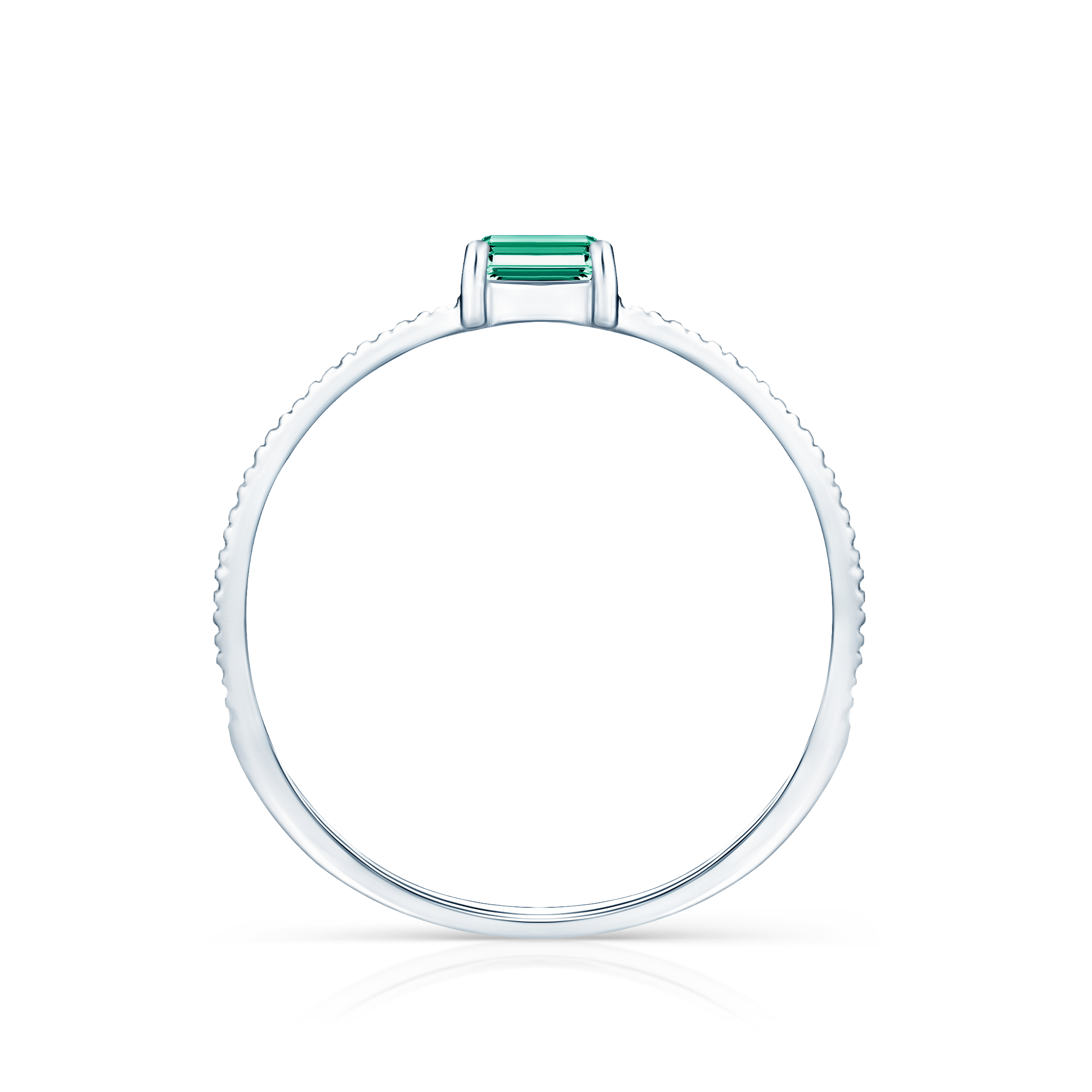 Pierścionek zaręczynowy SAVICKI: białe złoto, szmaragd