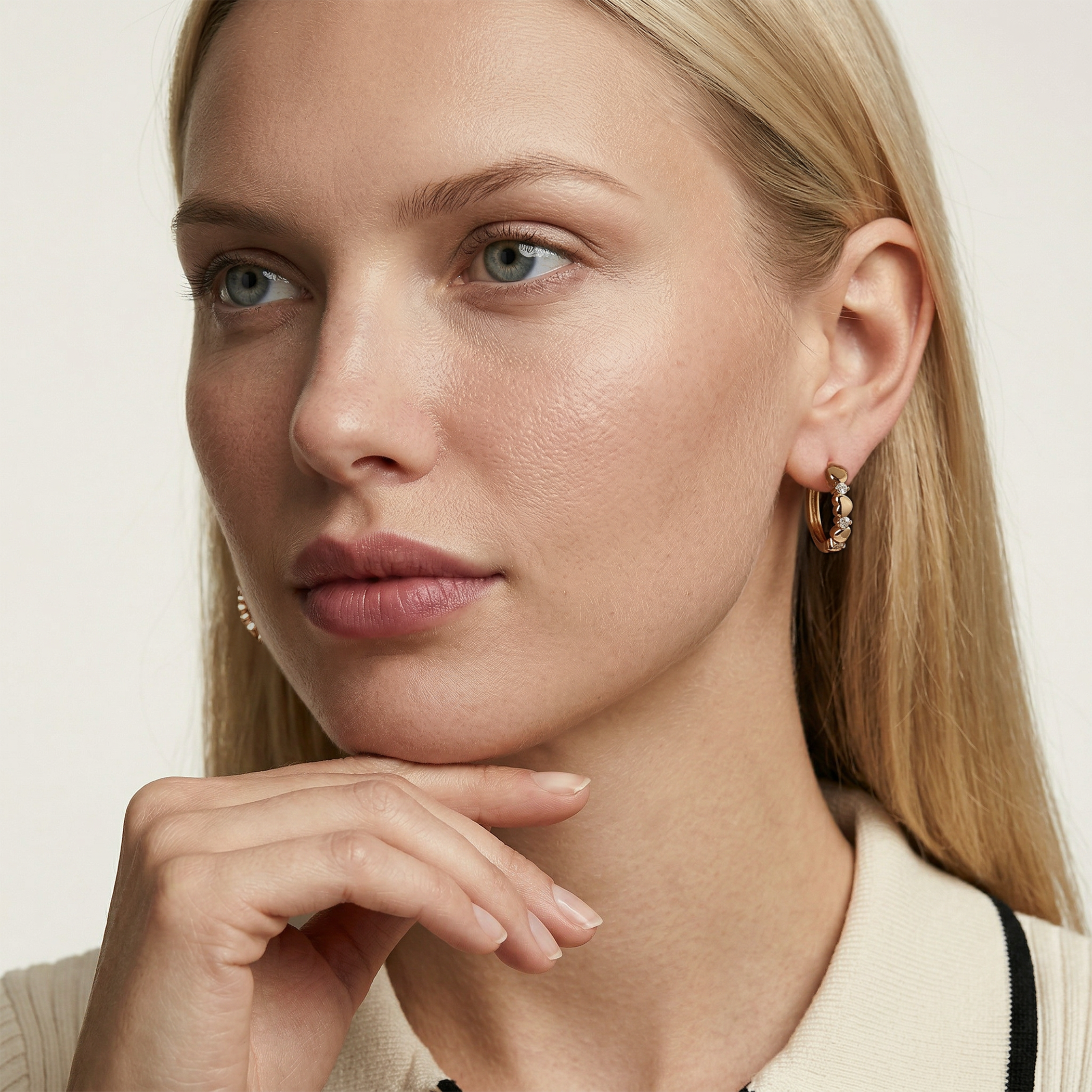 Kolczyki Savicki: złote serca i cyrkonie - 5