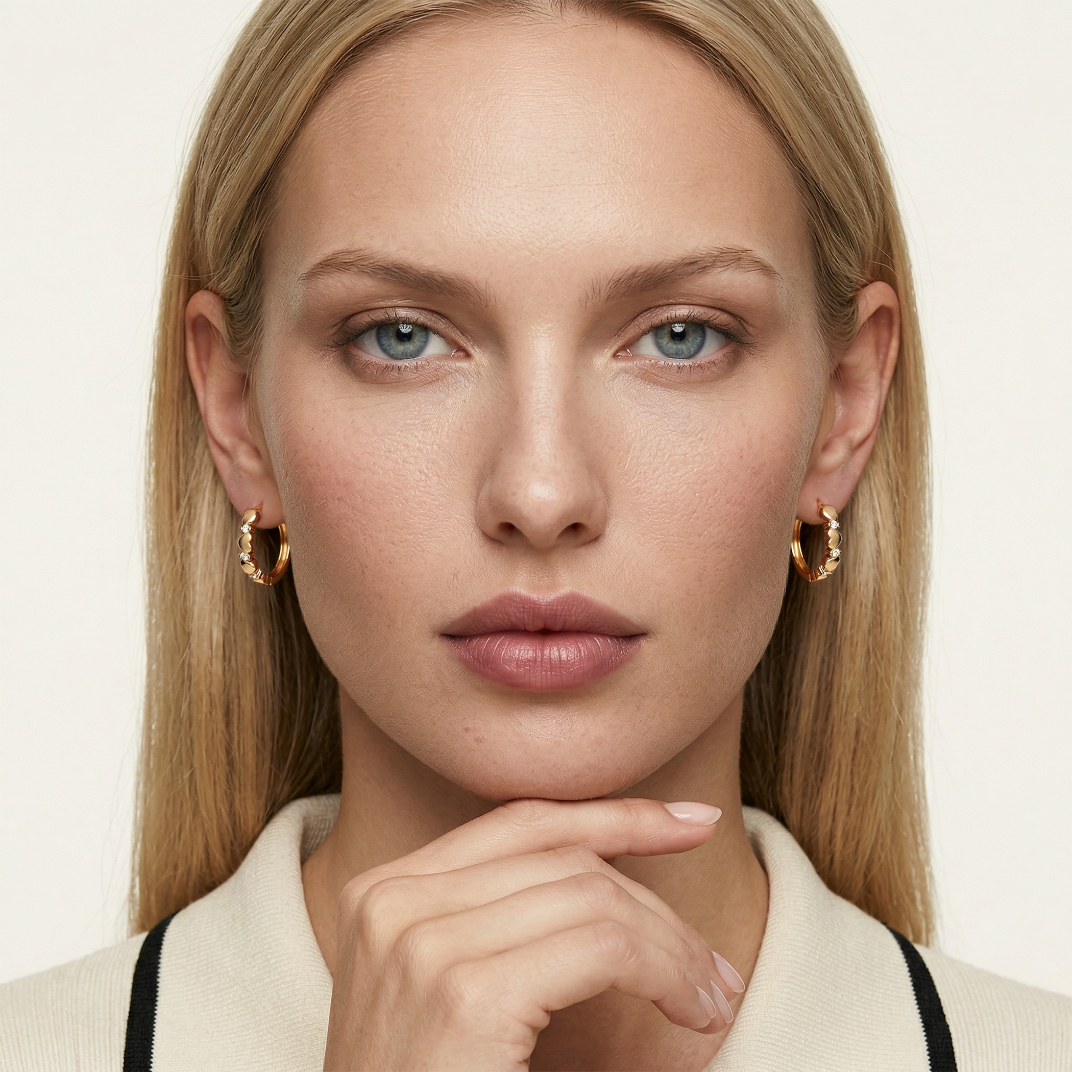 Kolczyki Savicki: złote serca i cyrkonie - 6