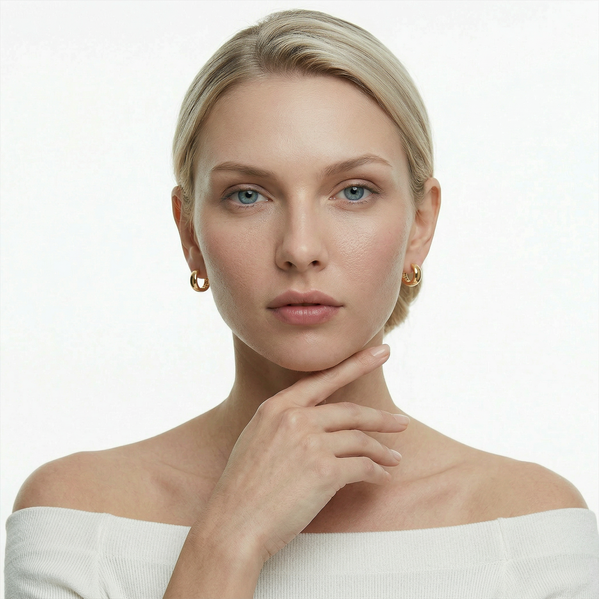 Kolczyki koła Savicki: złote z szeroką szyną - 5