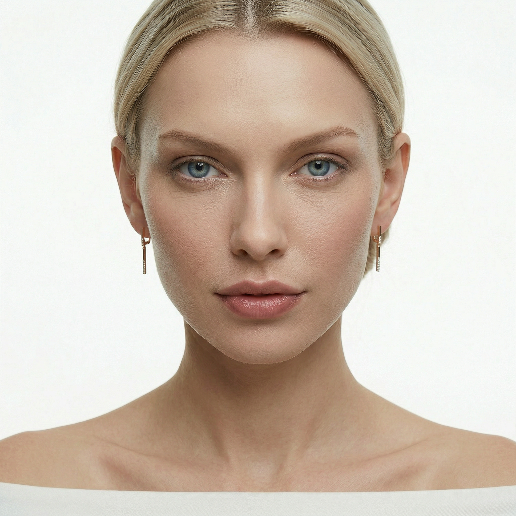 Kolczyki wiszące Savicki: złote pręciki z cyrkoniami - 5