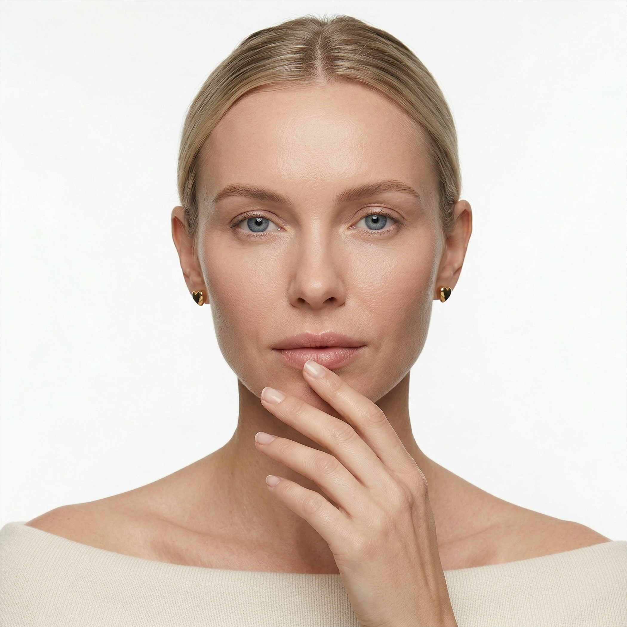 Kolczyki duże serca Savicki: złote - 5