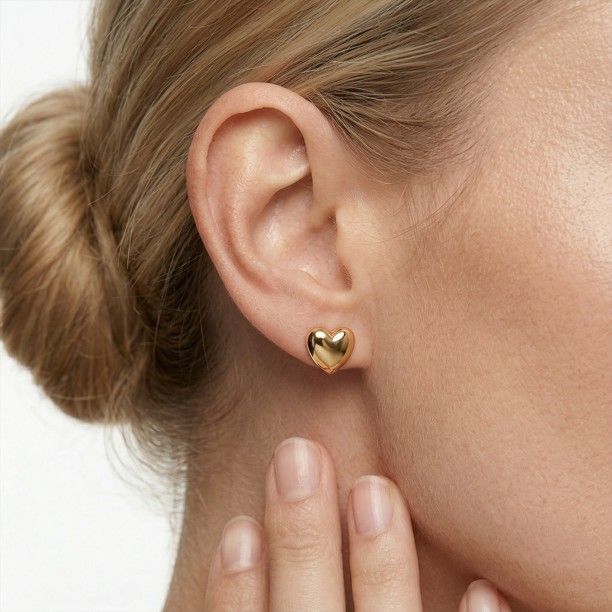 Kolczyki duże serca Savicki: złote - 6