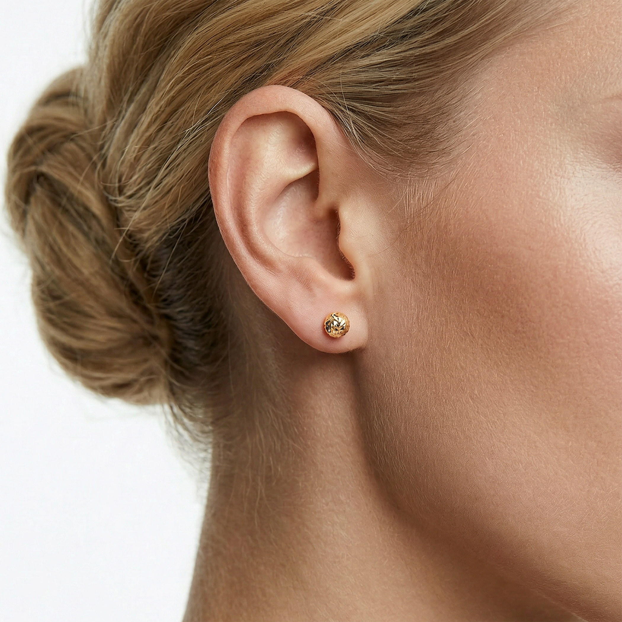 Kolczyki kulki Savicki: Super lekkie, diamentowane złote (585) 7mm - 6