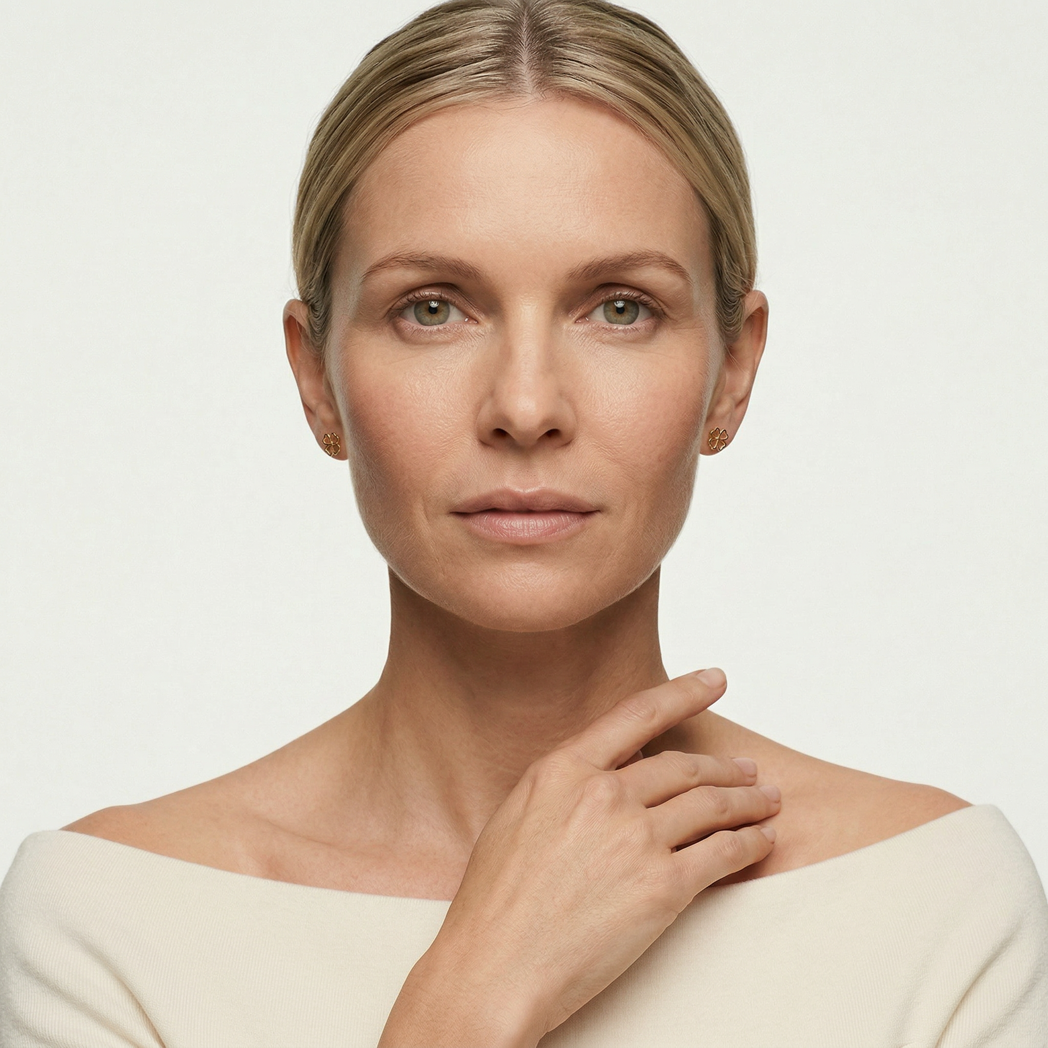 Kolczyki Savicki: Lekkie, czterolistna koniczyna złote - 5