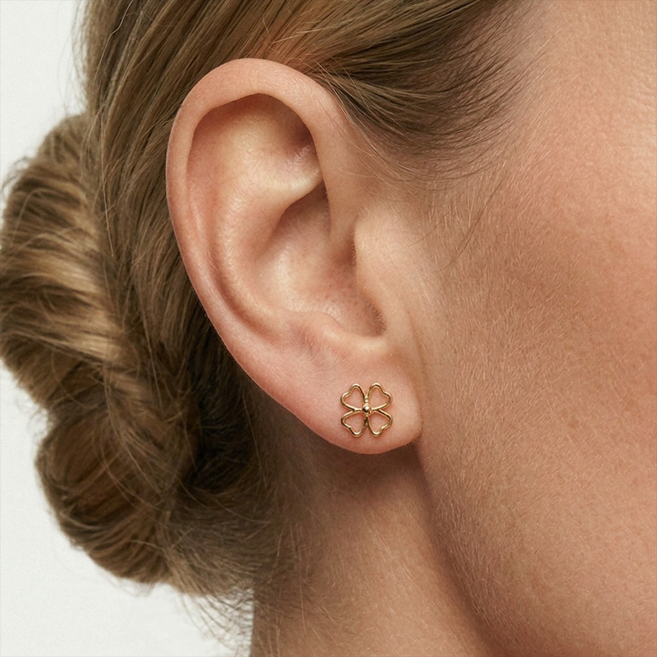 Kolczyki Savicki: Lekkie, czterolistna koniczyna złote - 6