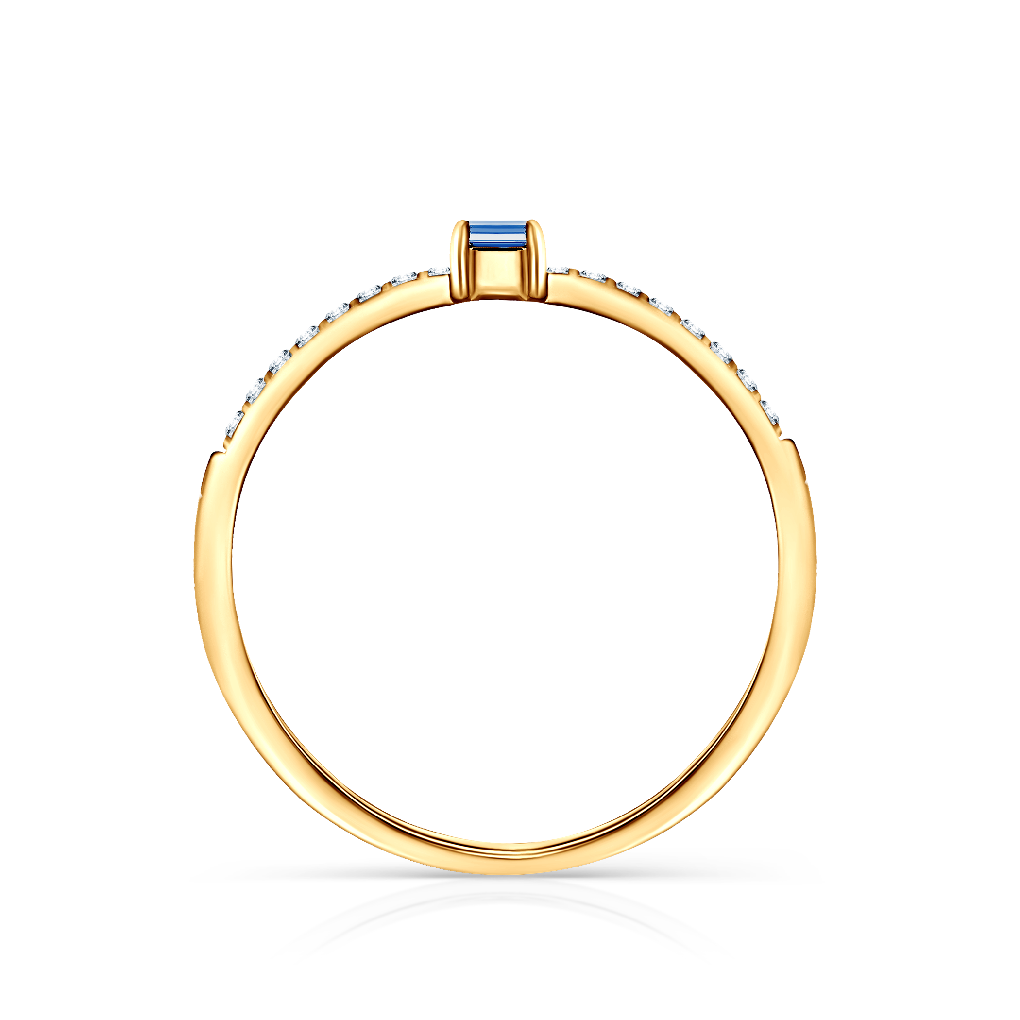 Pierścionek zaręczynowy SAVICKI: złoty, niebieski szafir