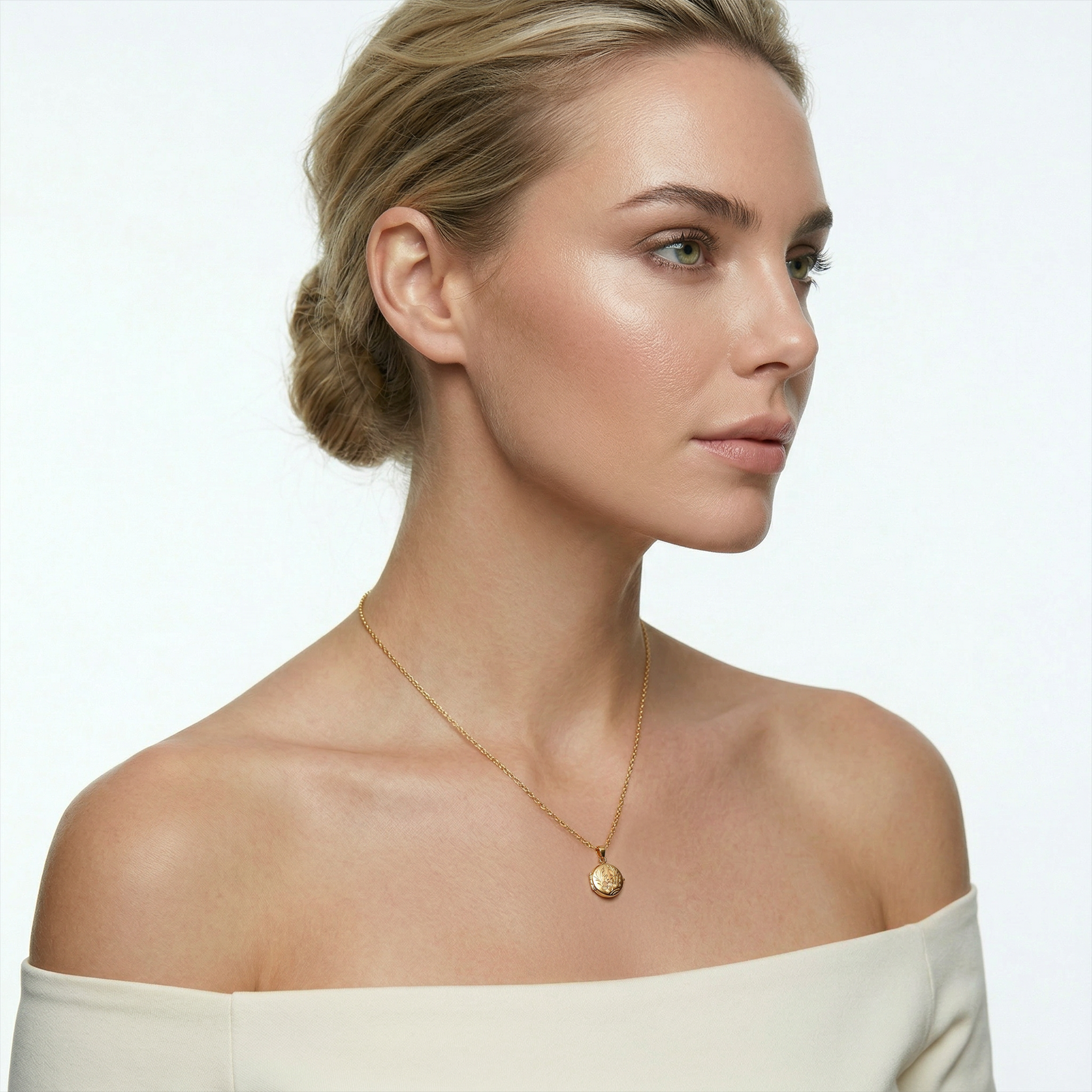 Zawieszka złota SAVICKI: puzderko z wygrawerowanym kwiatem - 6