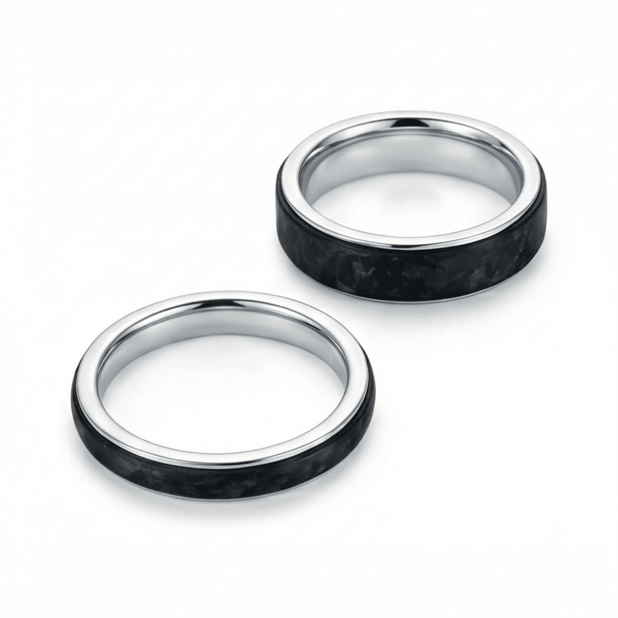 Obrączki ślubne: carbon, tytan, płaskie, 3 i 4 mm - 3