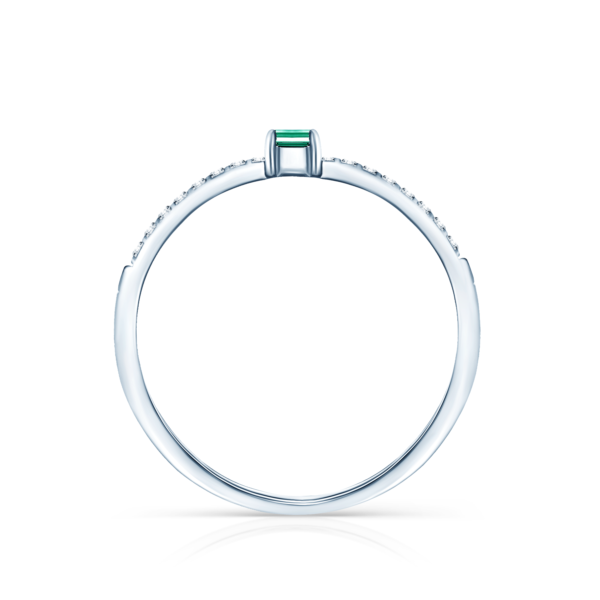 Pierścionek zaręczynowy SAVICKI: białe złoto, szmaragd
