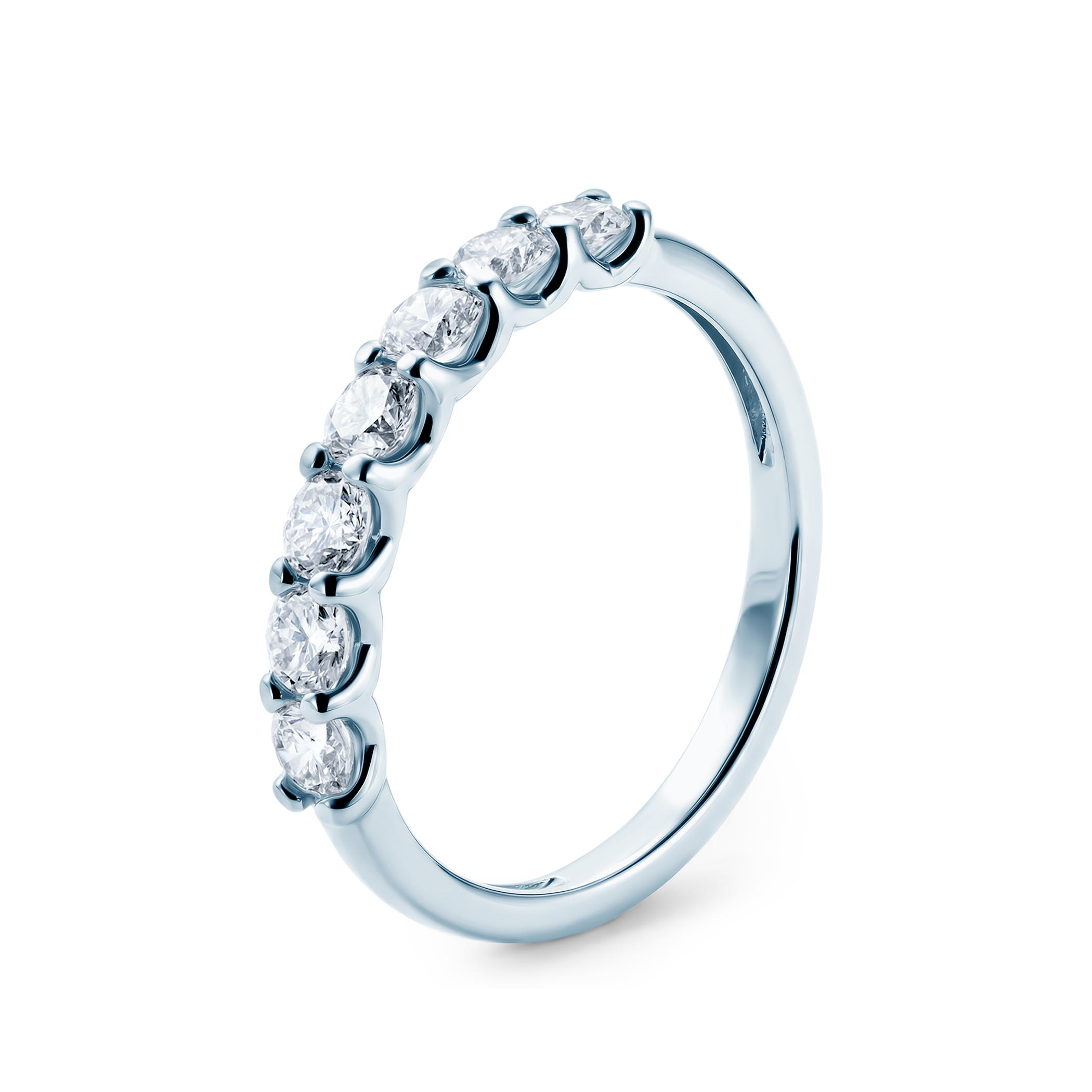 Pierścionek z białego złota z diamentami laboratoryjnymi 7x0,1ct - 3