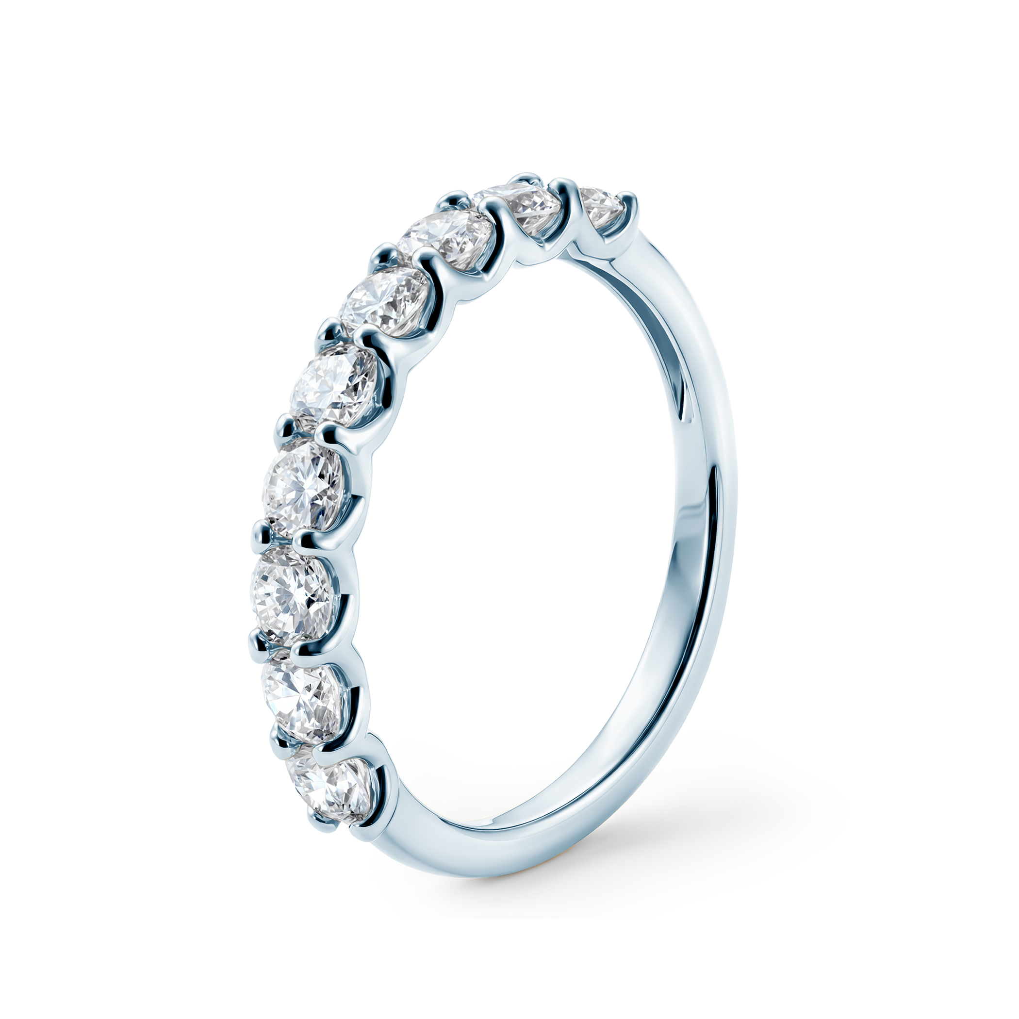 Pierścionek z białego złota z diamentami laboratoryjnymi 9x0,1ct - 3