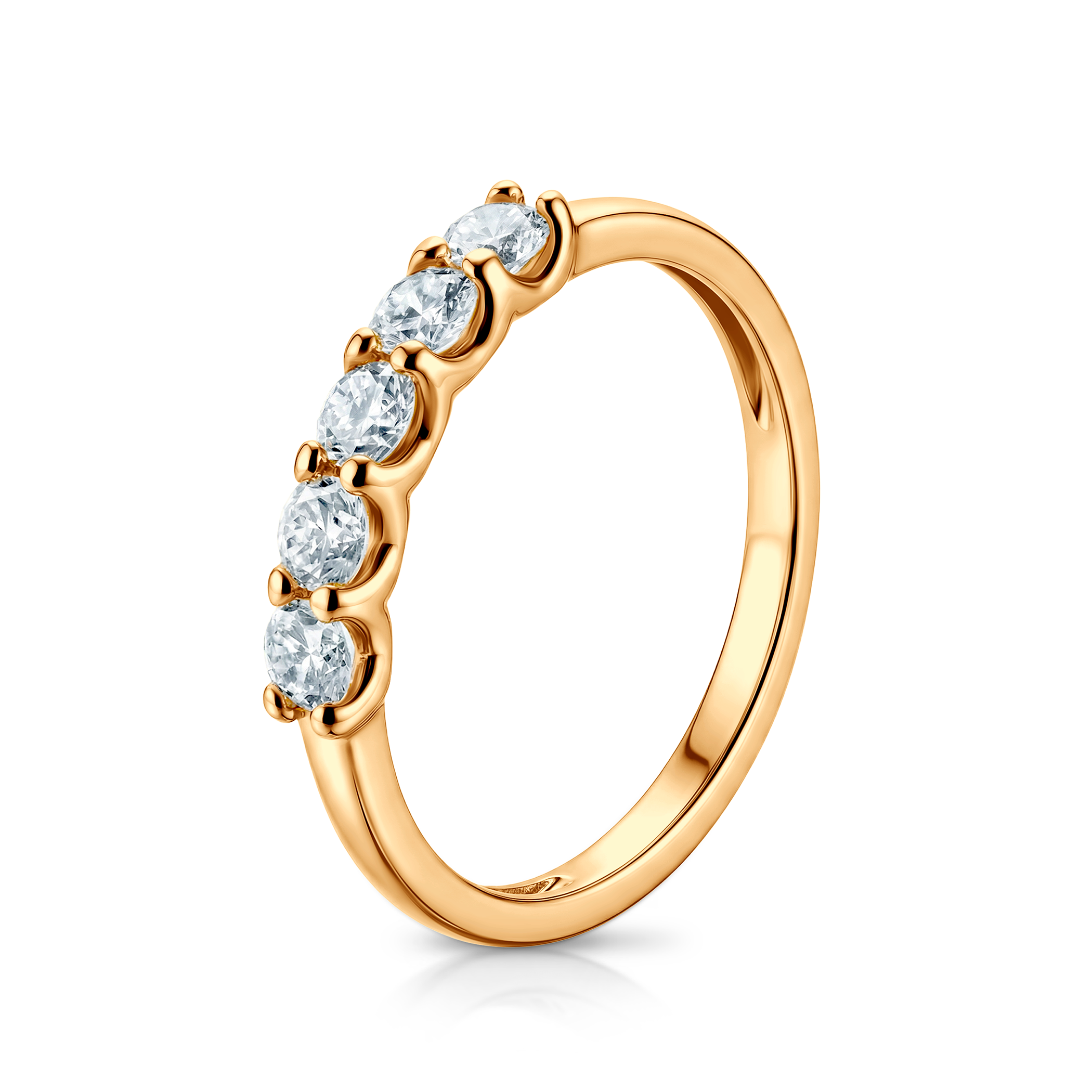 Pierścionek ze złota z diamentami 5x0,1ct - 3