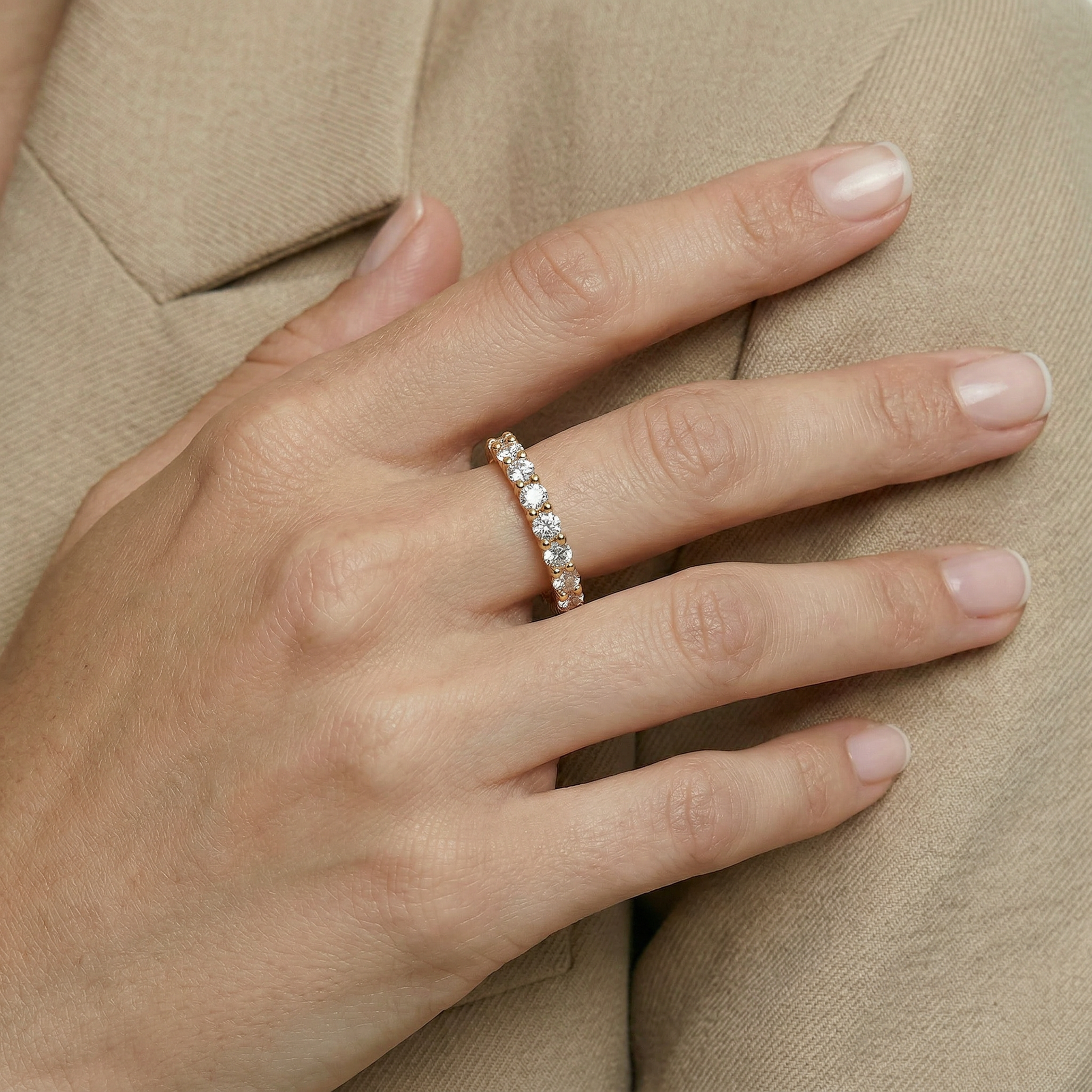 Pierścionek ze złota z diamentami 9x0,1ct - 6