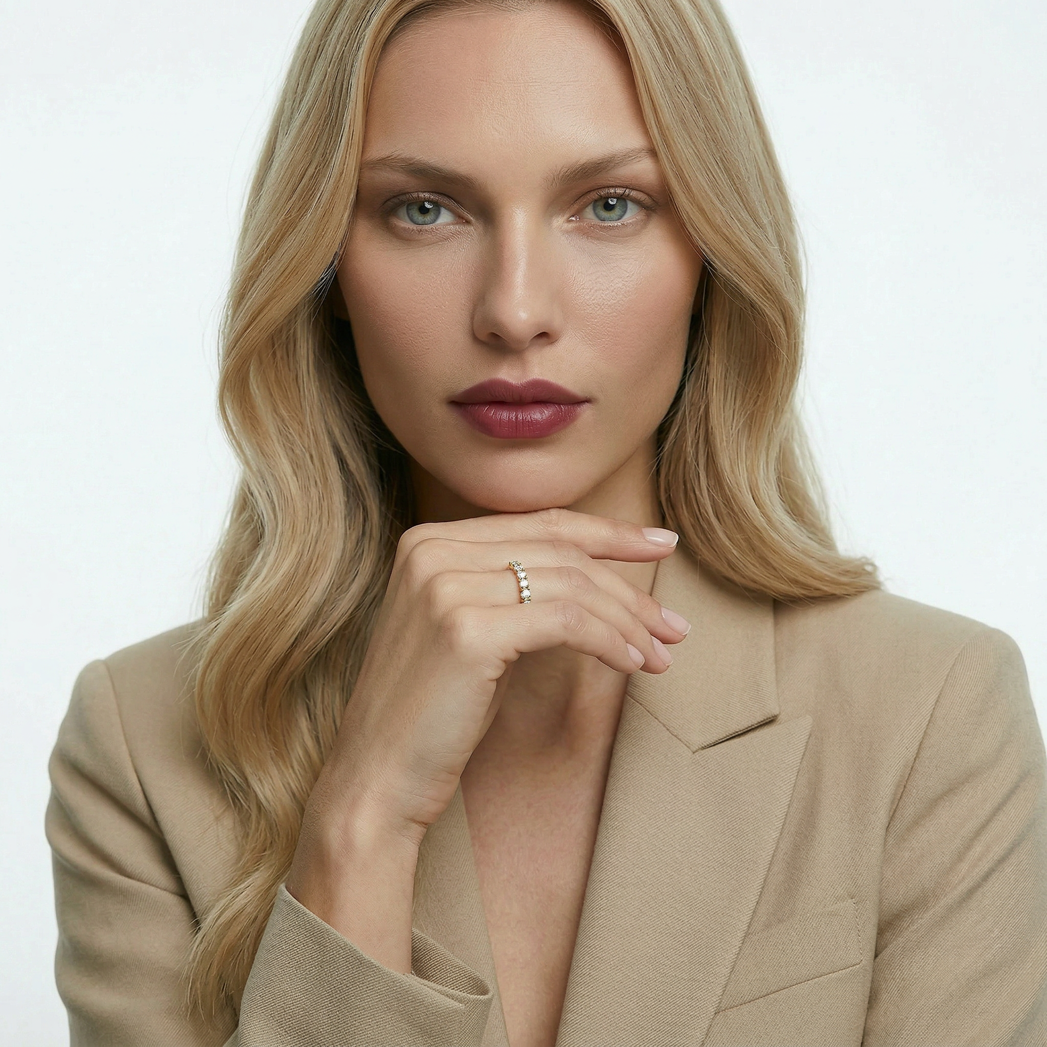 Pierścionek złoty z diamentami laboratoryjnymi 11x0,1ct - 4