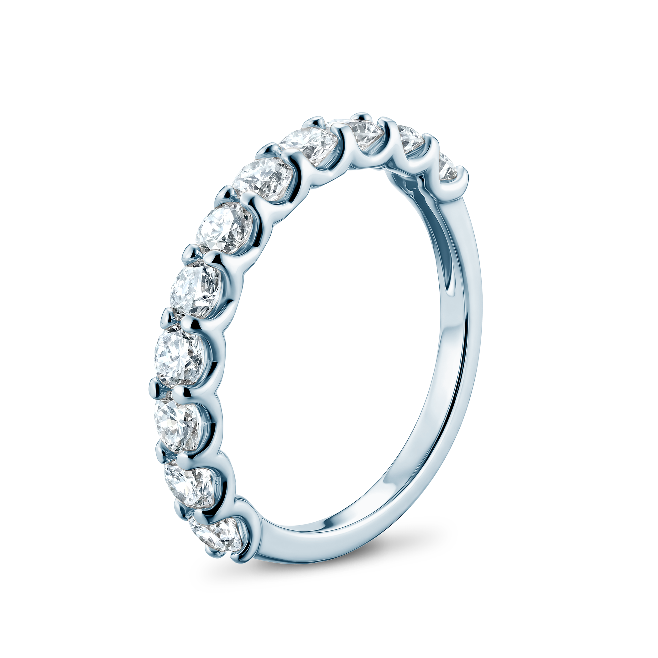 Pierścionek z białego złota z diamentami 11x0,1ct - 3