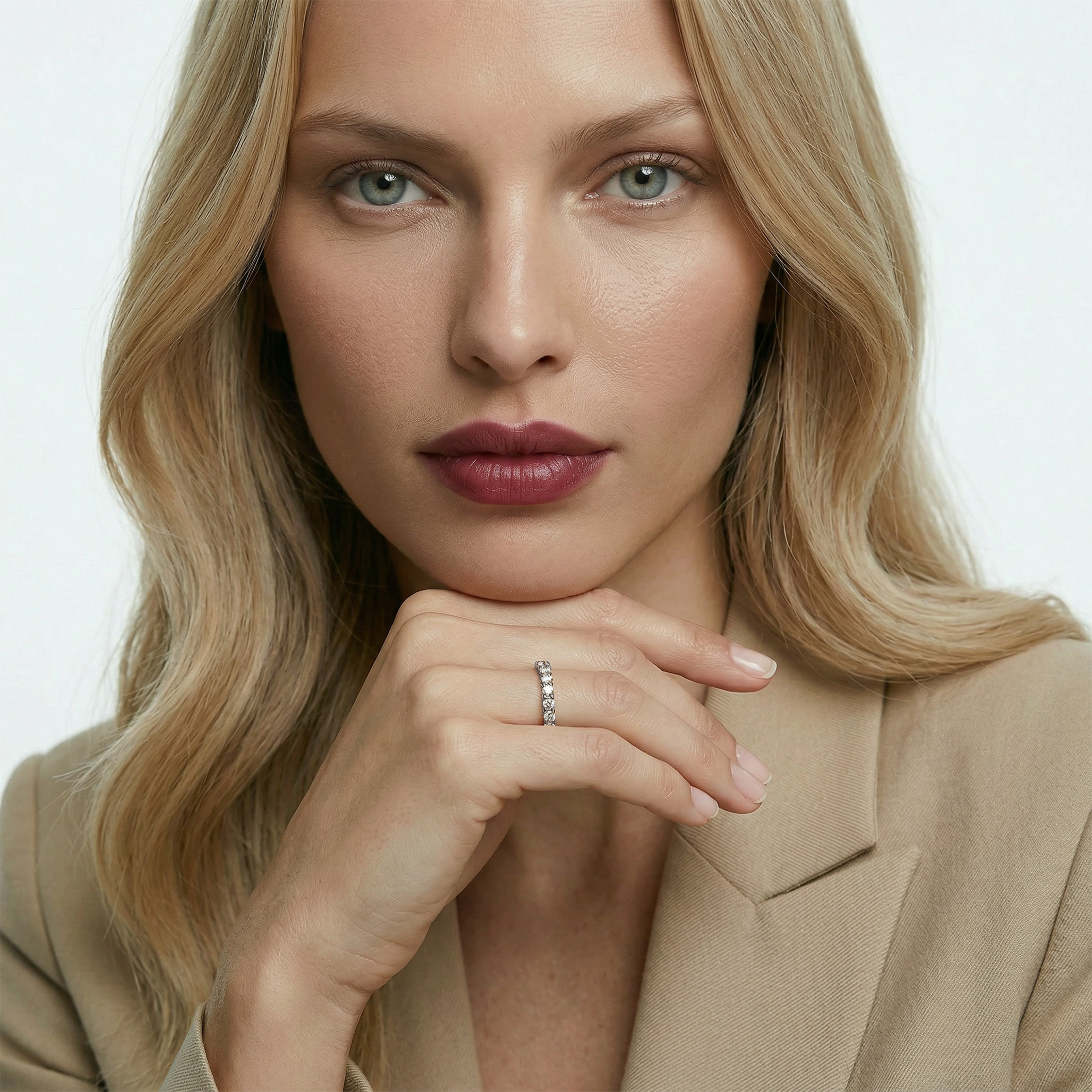 Pierścionek z białego złota z diamentami laboratoryjnymi 13x0,1ct - 4