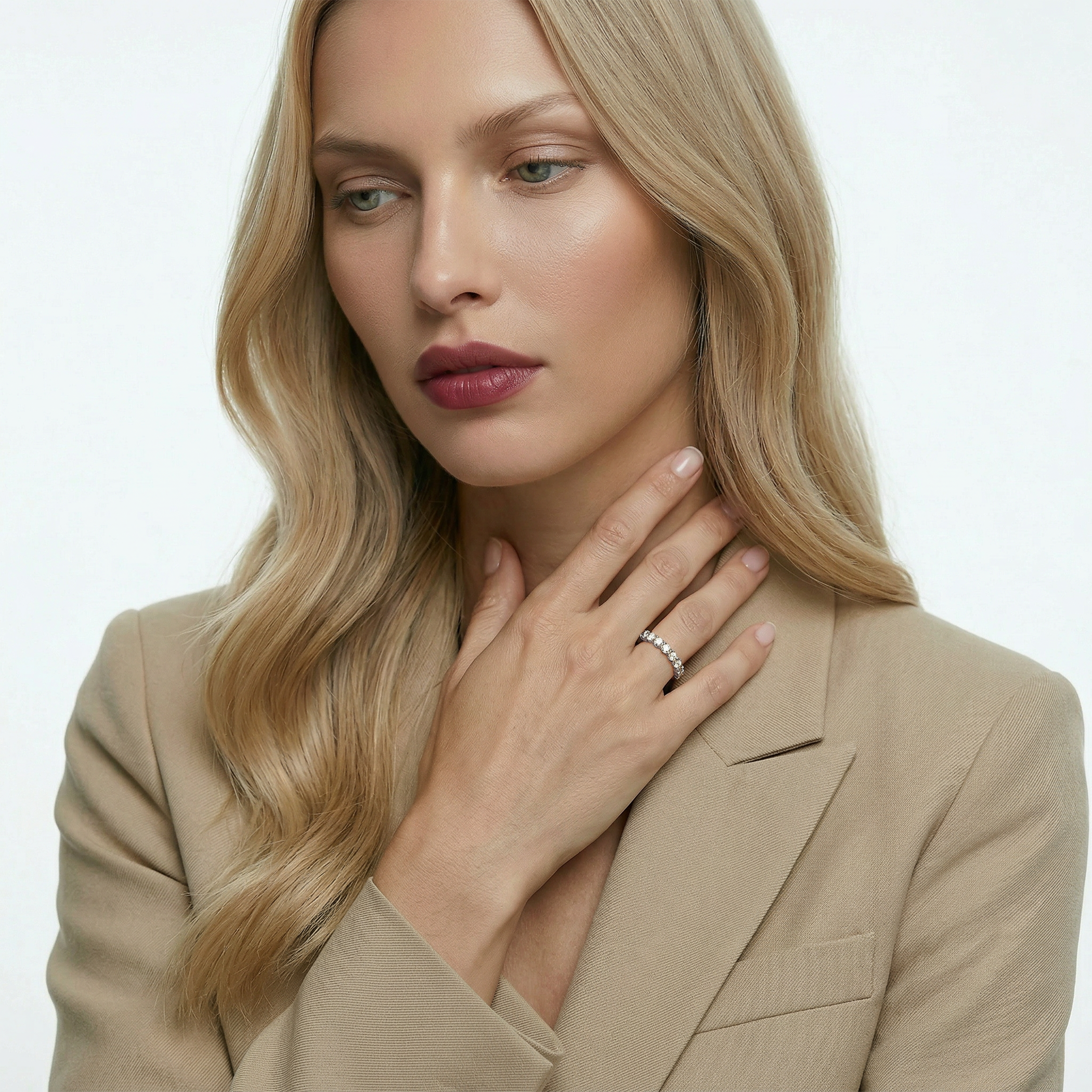 Pierścionek z białego złota z diamentami laboratoryjnymi 13x0,1ct - 5