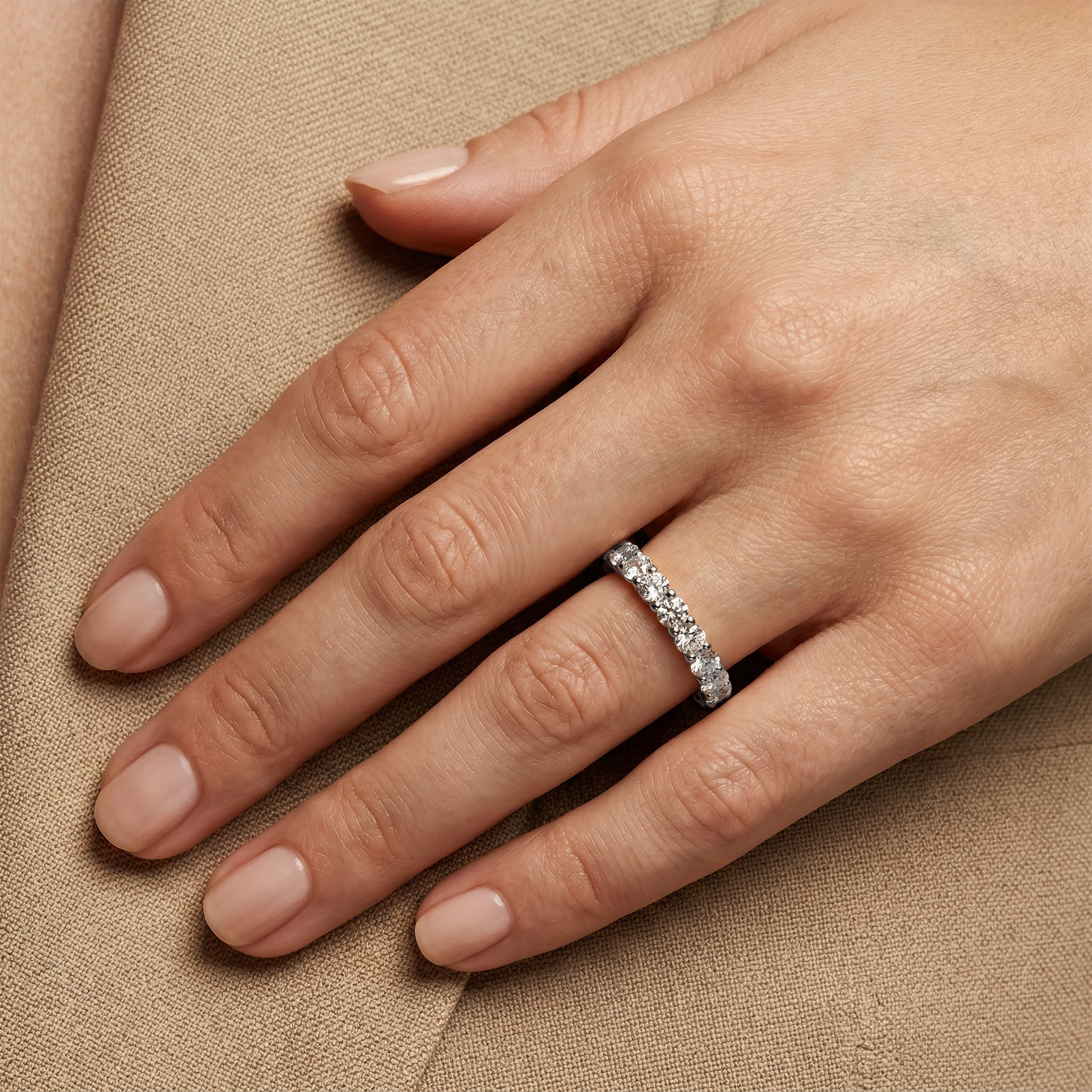 Pierścionek z białego złota z diamentami laboratoryjnymi 13x0,1ct - 6