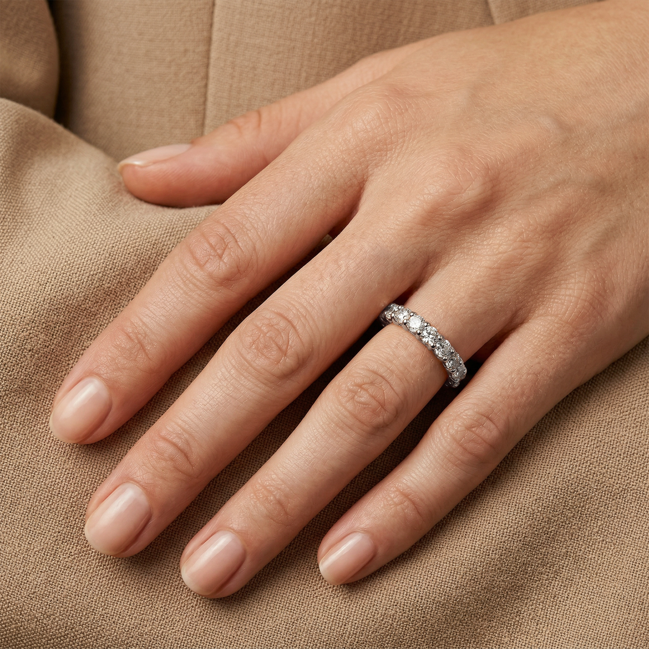 Pierścionek z białego złota z diamentami 15x0,1ct - 6