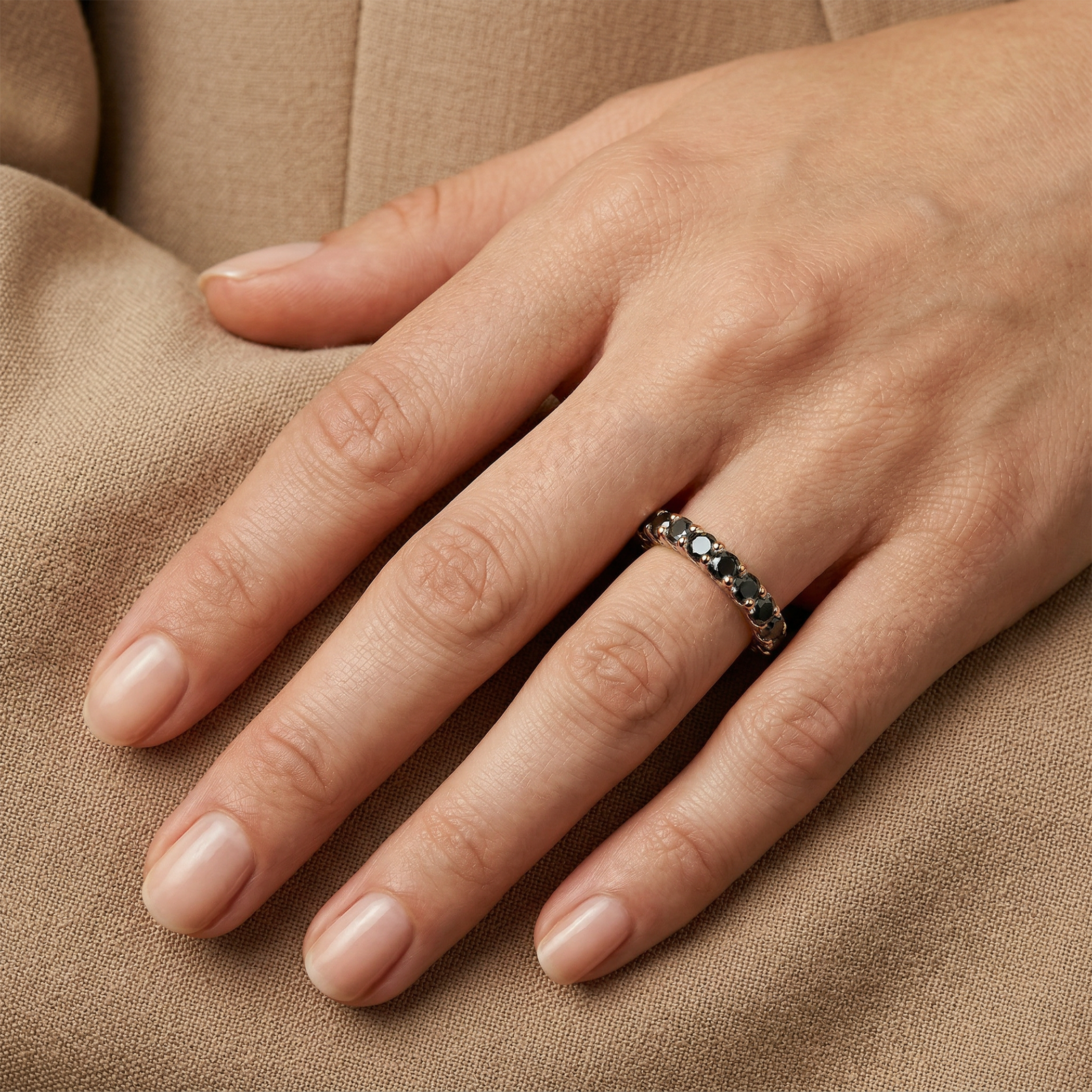 Pierścionek ze złota z czarnymi diamentami 15x0,12ct - 6