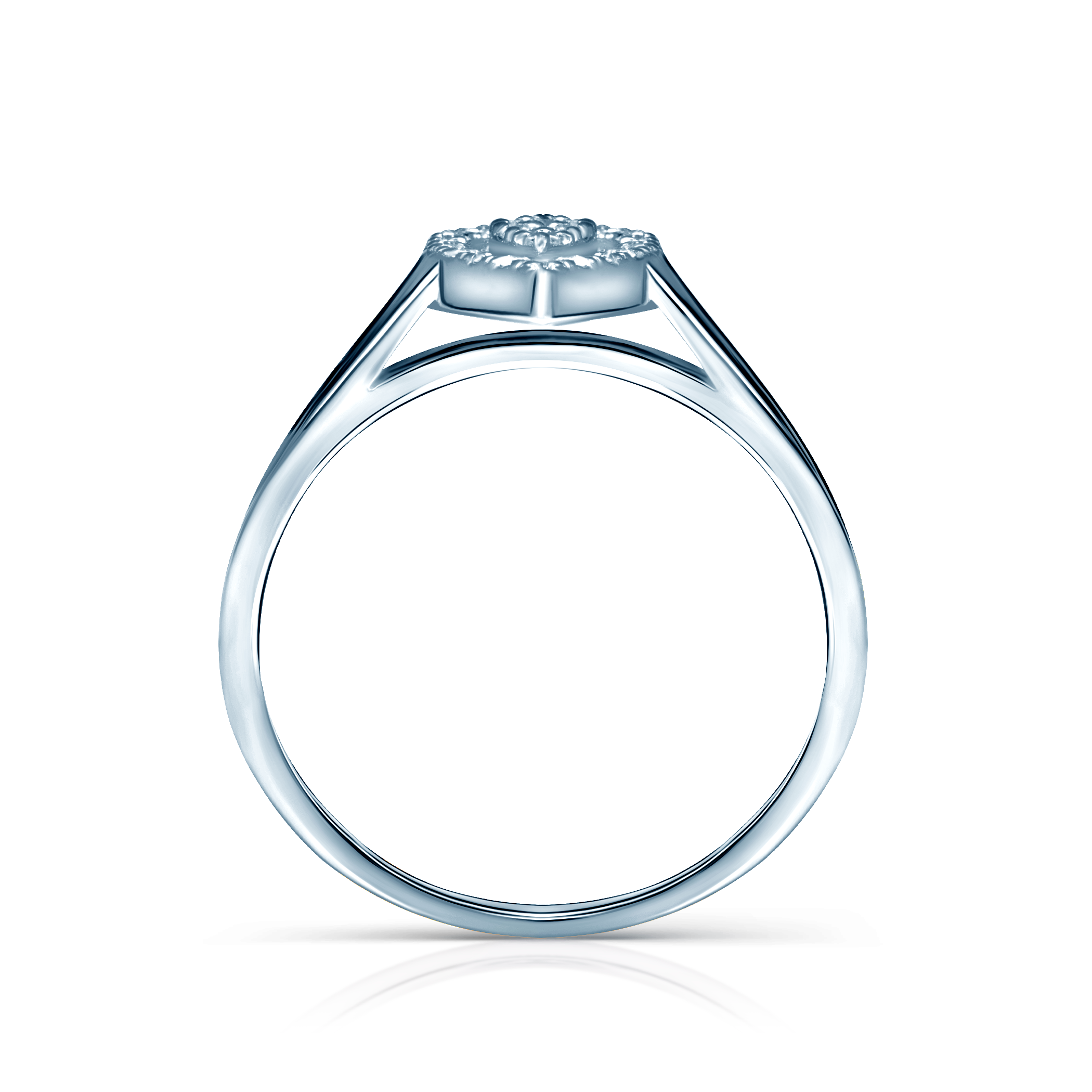 Pierścionek zaręczynowy SAVICKI: białe złoto, diament - 3