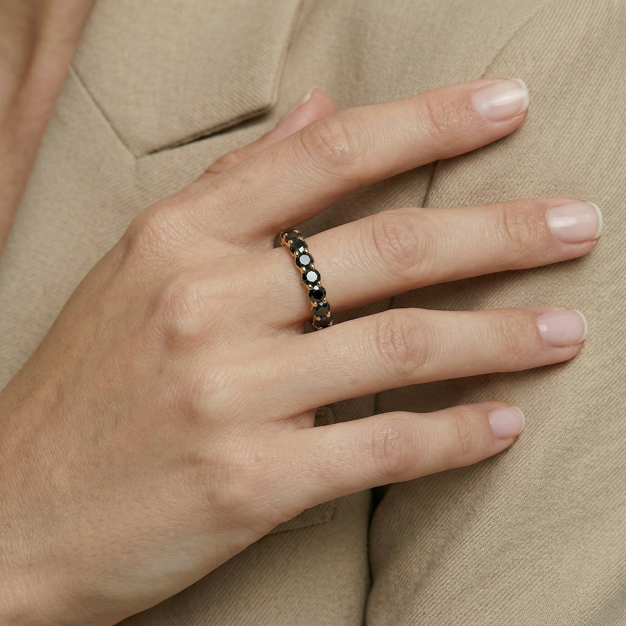 Pierścionek ze złota z czarnymi diamentami 21x0,12ct - 6