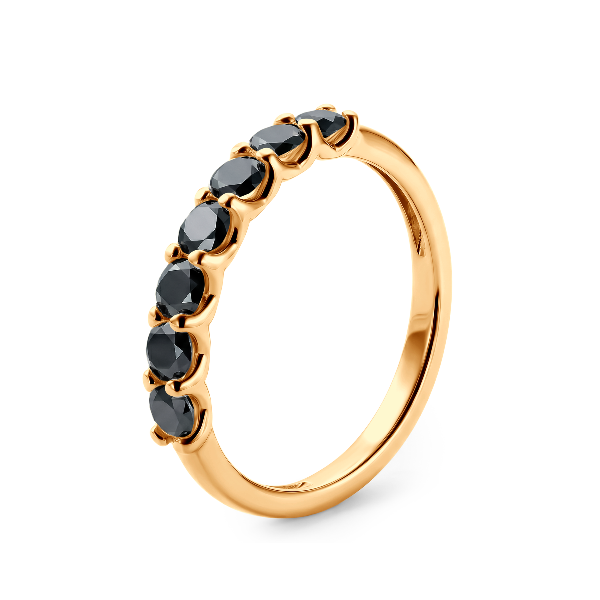 Pierścionek ze złota z czarnymi diamentami 7x0,12ct - 3