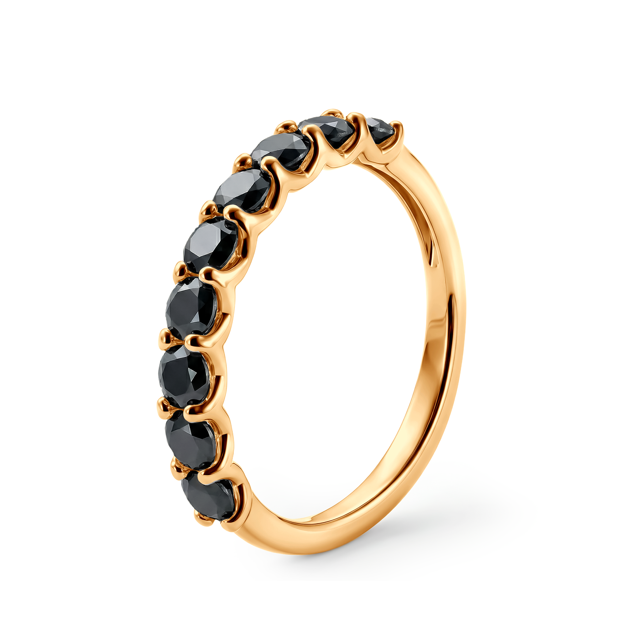 Pierścionek ze złota z czarnymi diamentami 9x0,12ct - 3