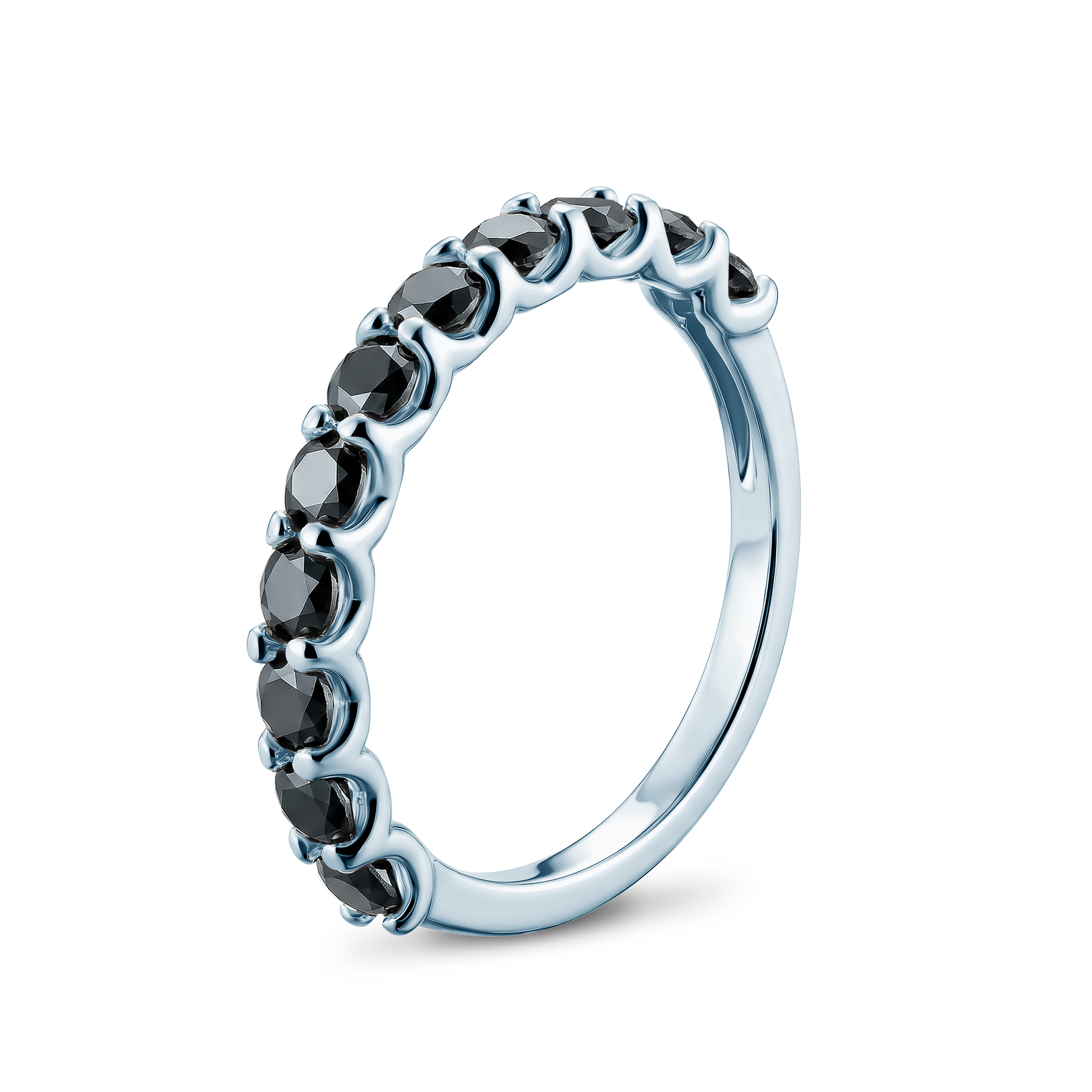 Pierścionek z białego złota z czarnymi diamentami 11x0,12ct - 3