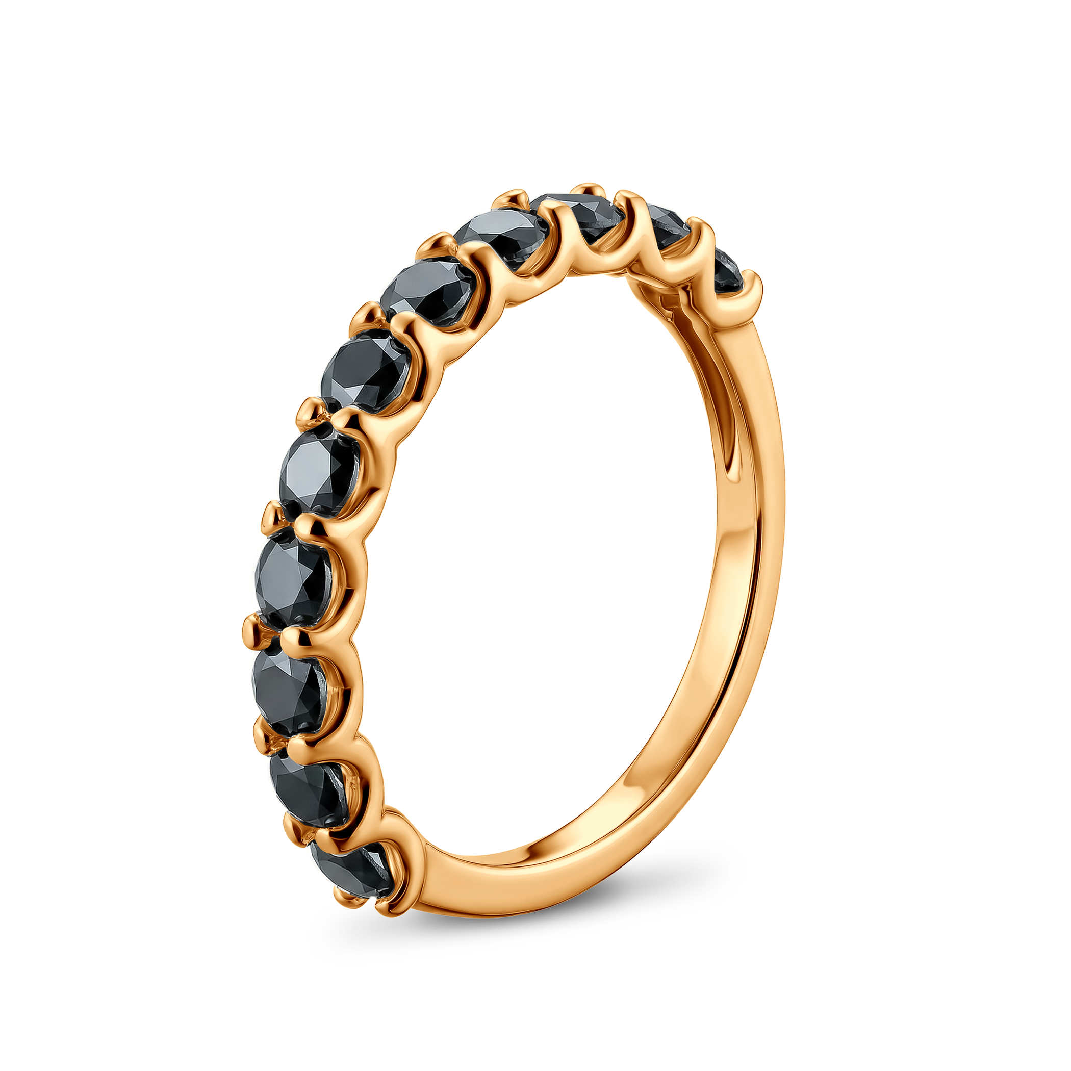 Pierścionek ze złota z czarnymi diamentami 11x0,12ct - 3