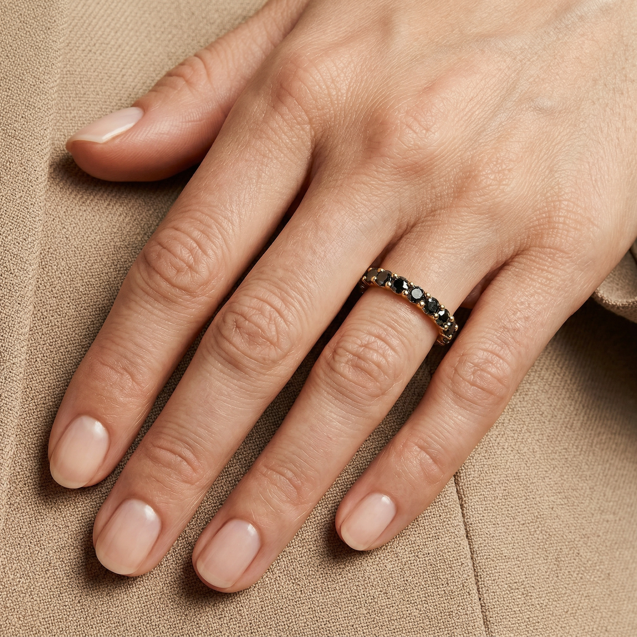 Pierścionek ze złota z czarnymi diamentami 11x0,12ct - 6