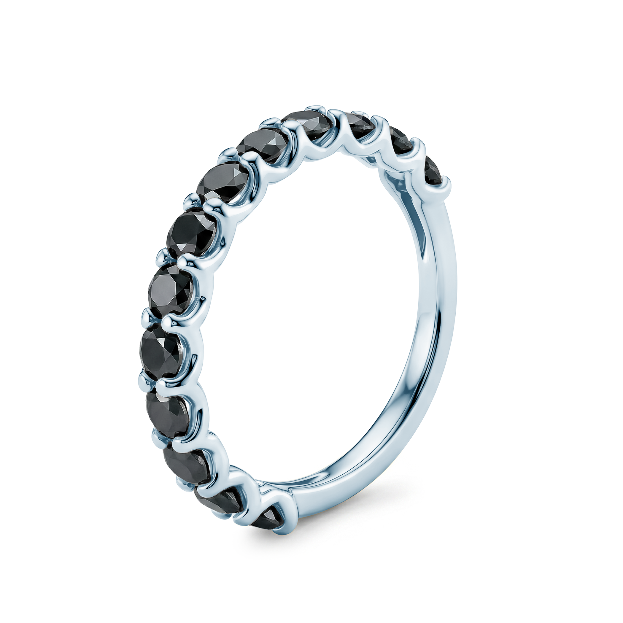 Pierścionek z białego złota z czarnymi diamentami 13x0,12ct - 3