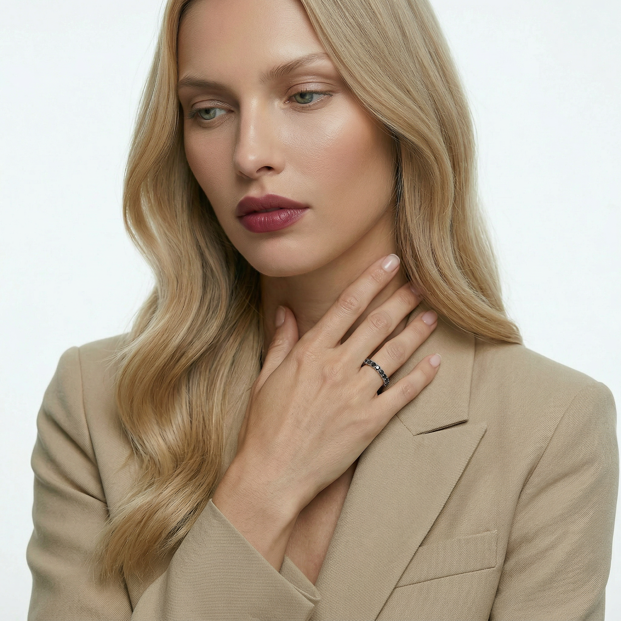 Pierścionek z białego złota z czarnymi diamentami 13x0,12ct - 5