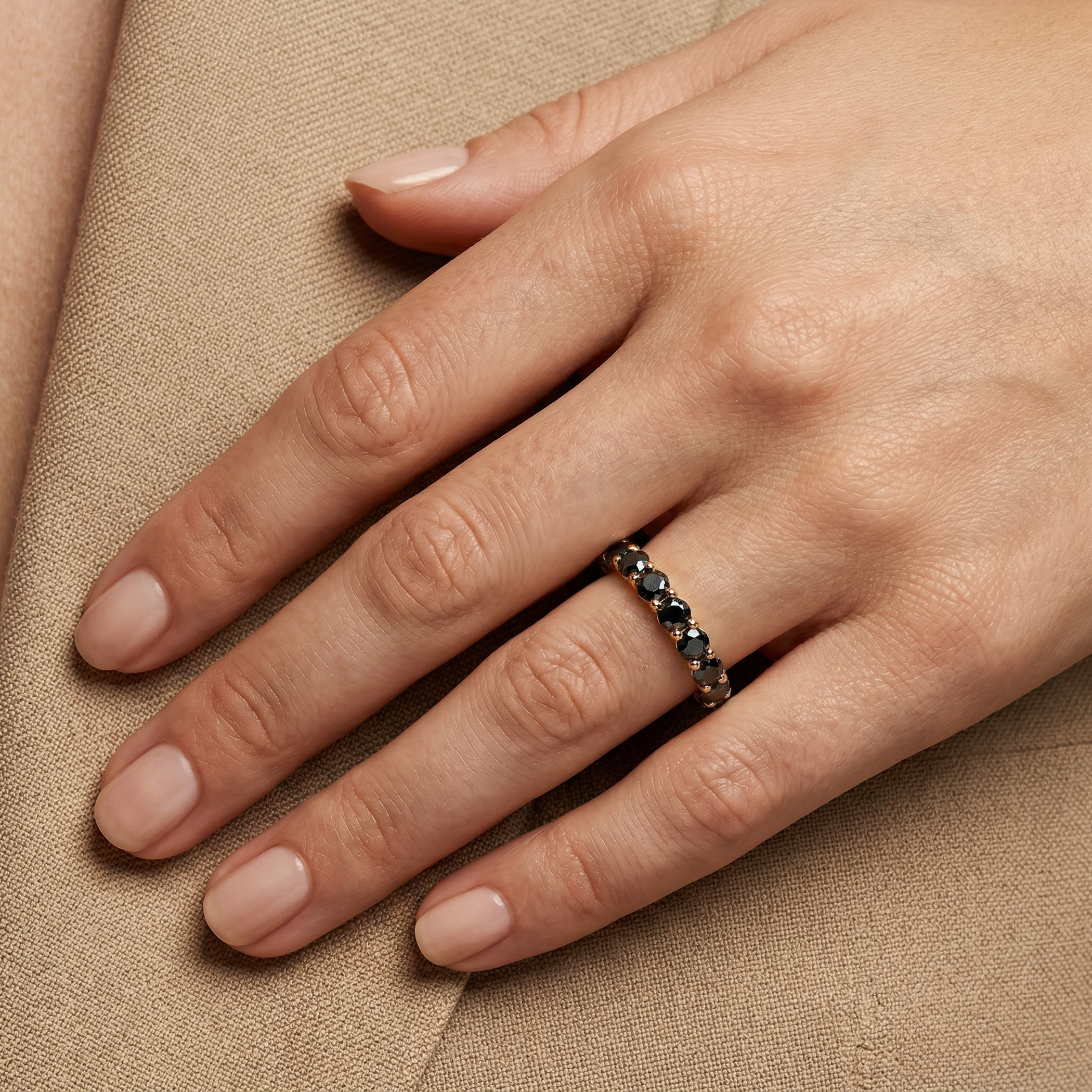 Pierścionek ze złota z czarnymi diamentami 13x0,12ct - 6