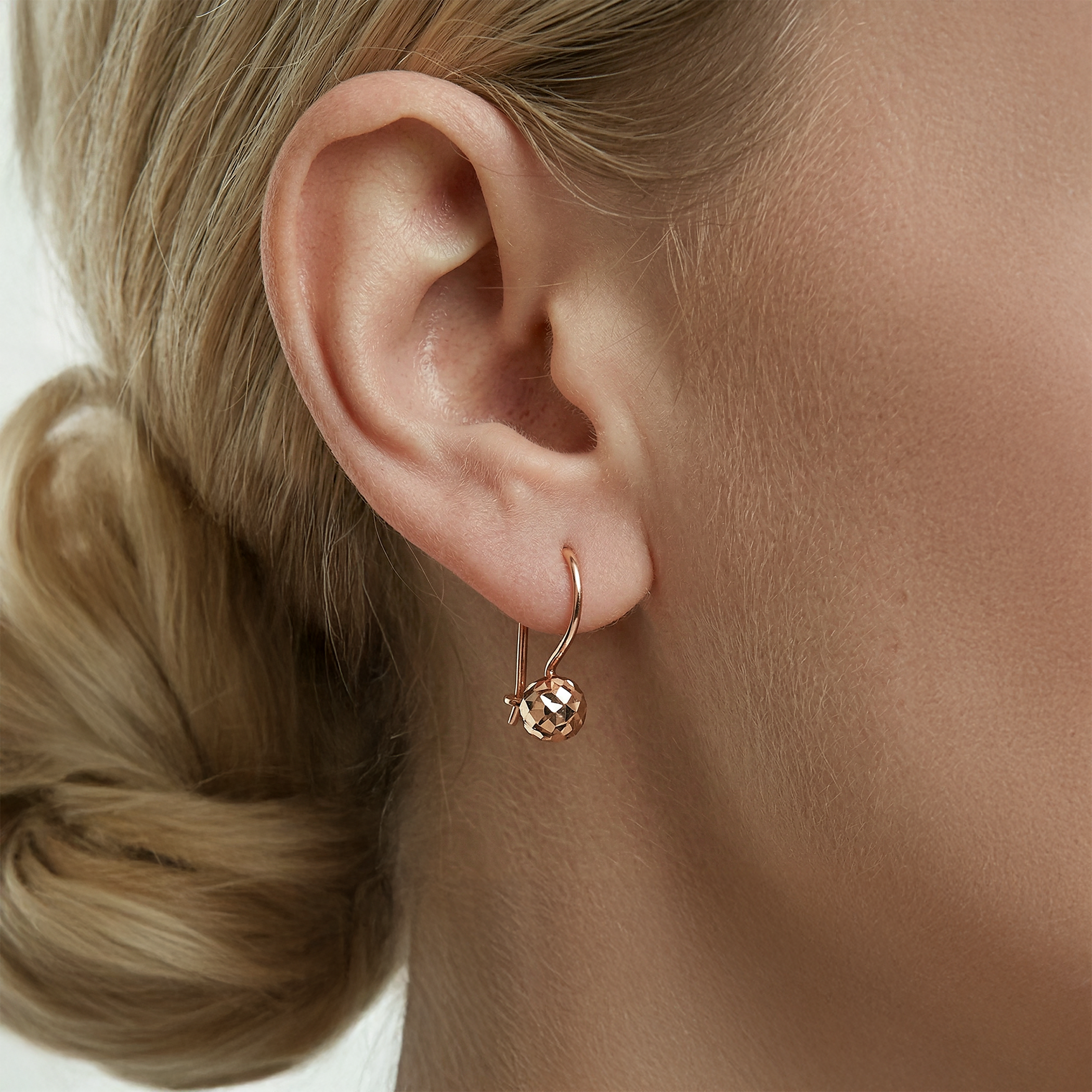 Kolczyki  Savicki: złote diamentowane kulki - 6