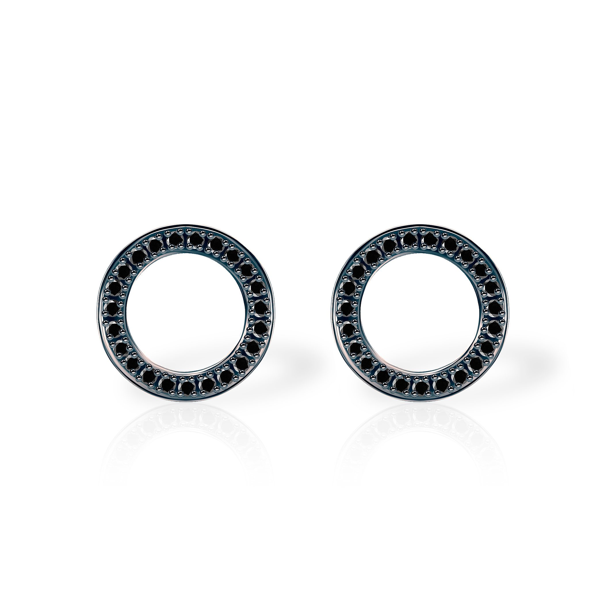 Kolczyki koła Savicki: różowe złoto, czarne diamenty