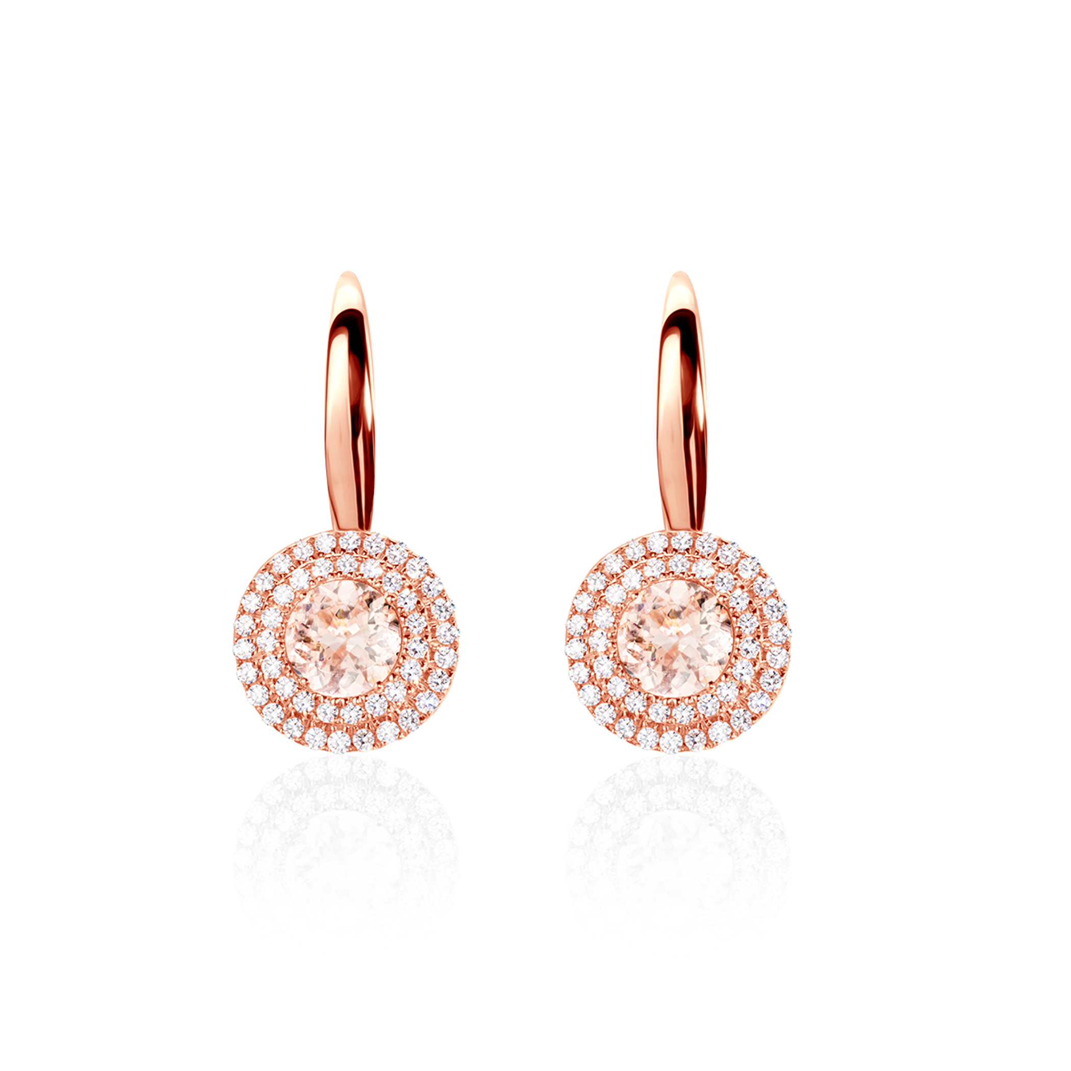 Ohrringe Savicki: Roségold, Morganite, Diamanten