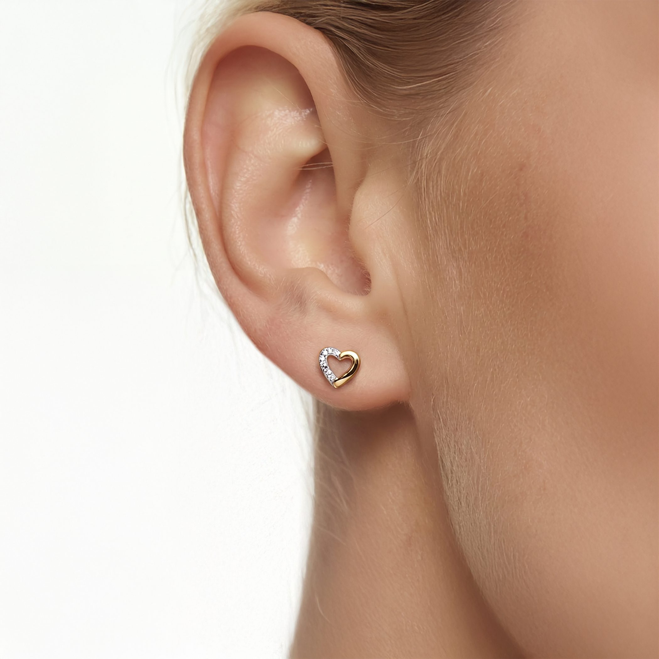 Kolczyki serca Savicki: złote, diamenty - 5