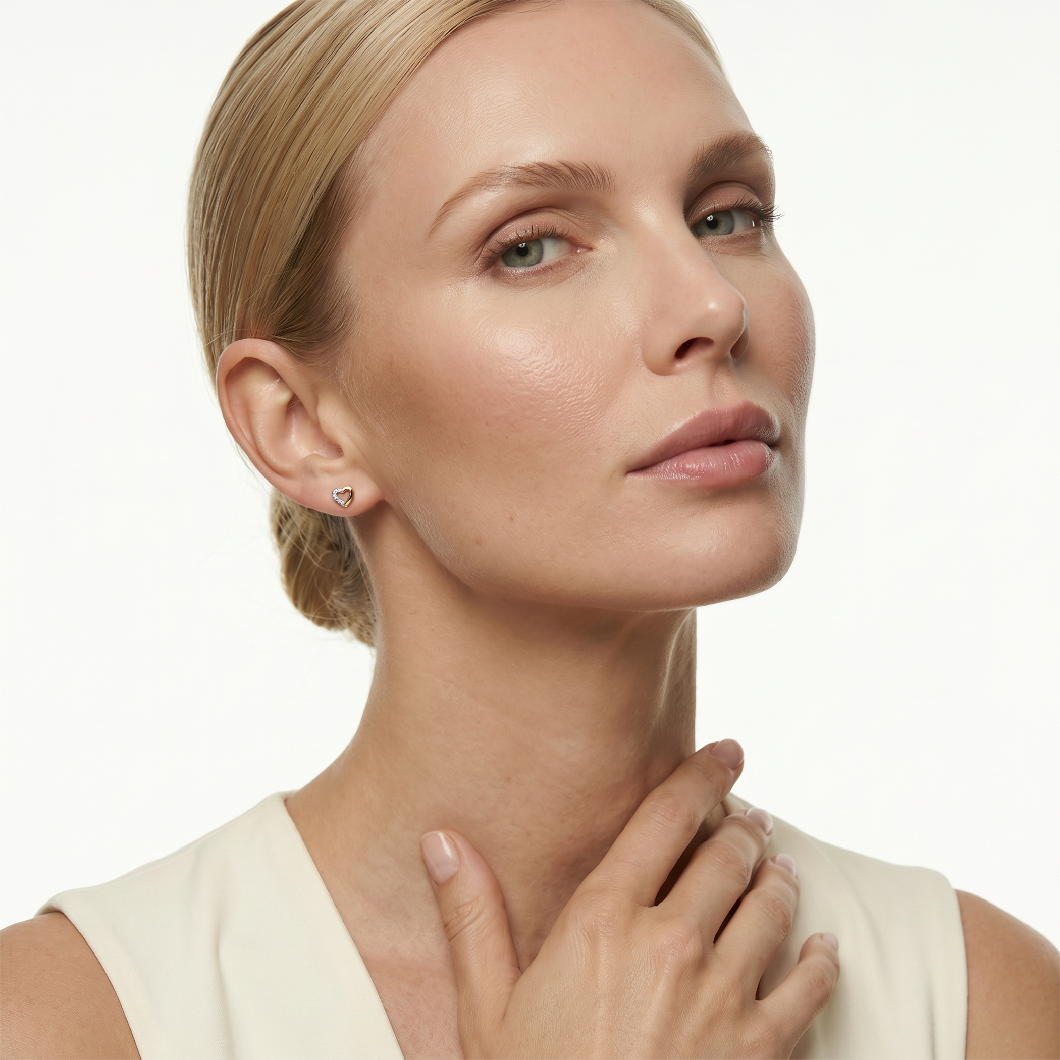 Kolczyki serca Savicki: złote, diamenty - 6