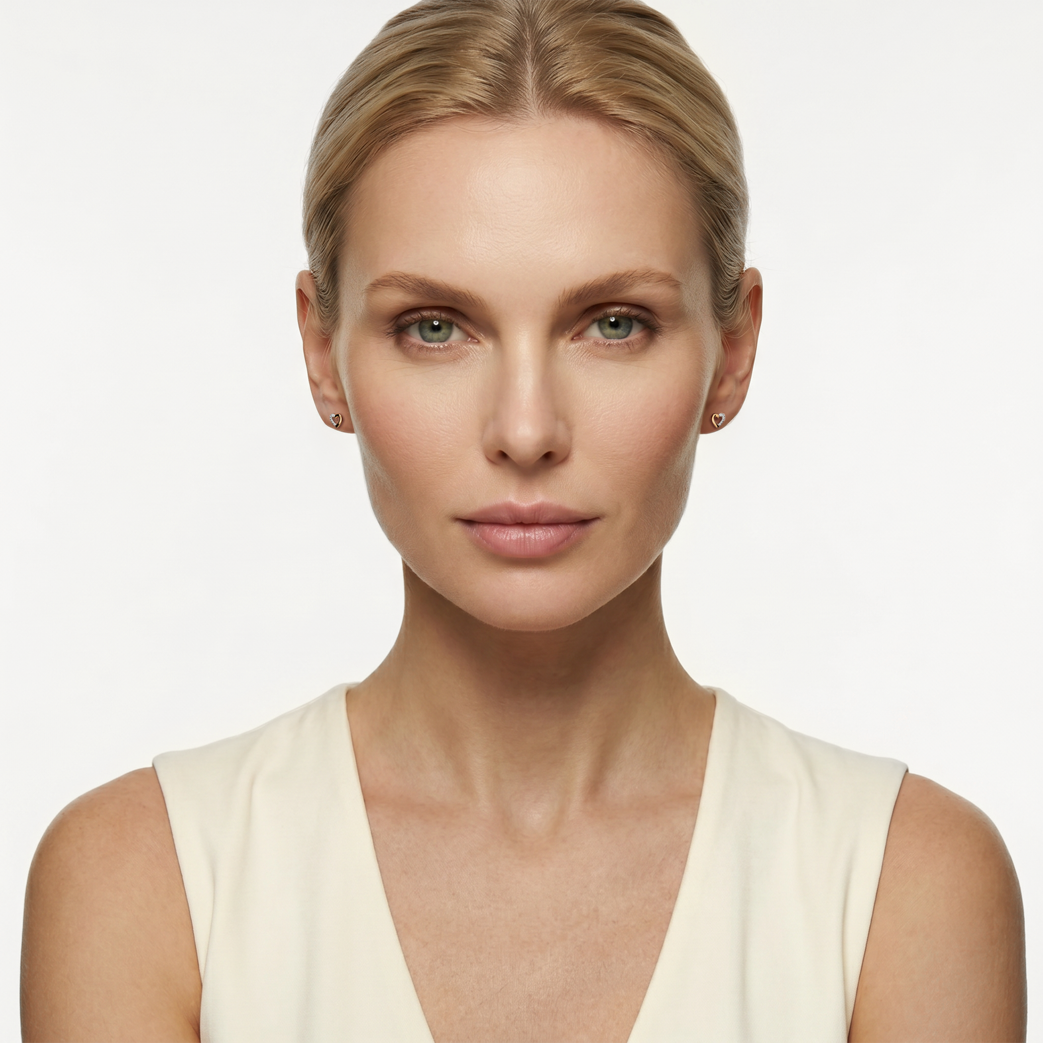 Kolczyki serca Savicki: złote, diamenty - 7