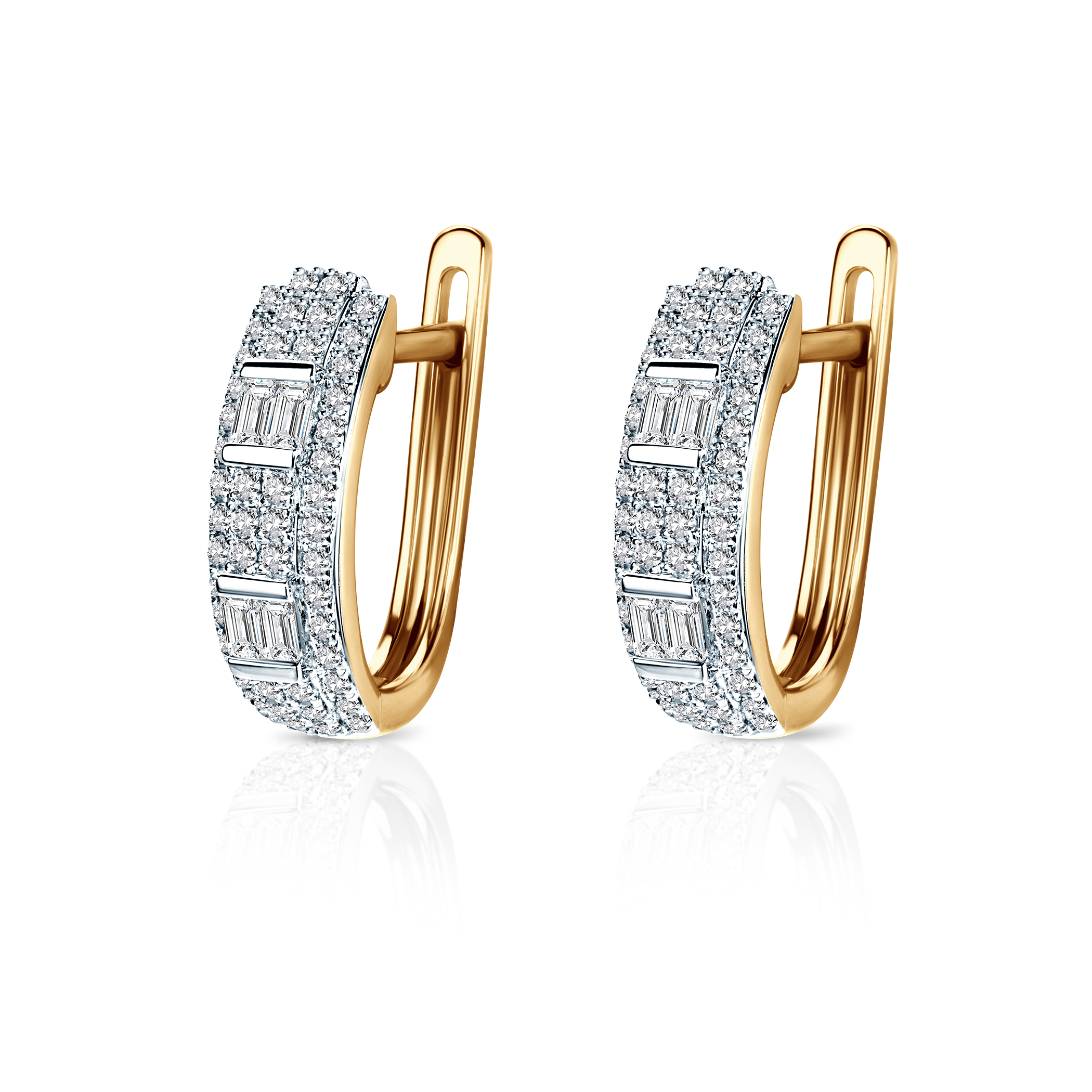 Kolczyki Savicki: dwukolorowe złoto, diamenty