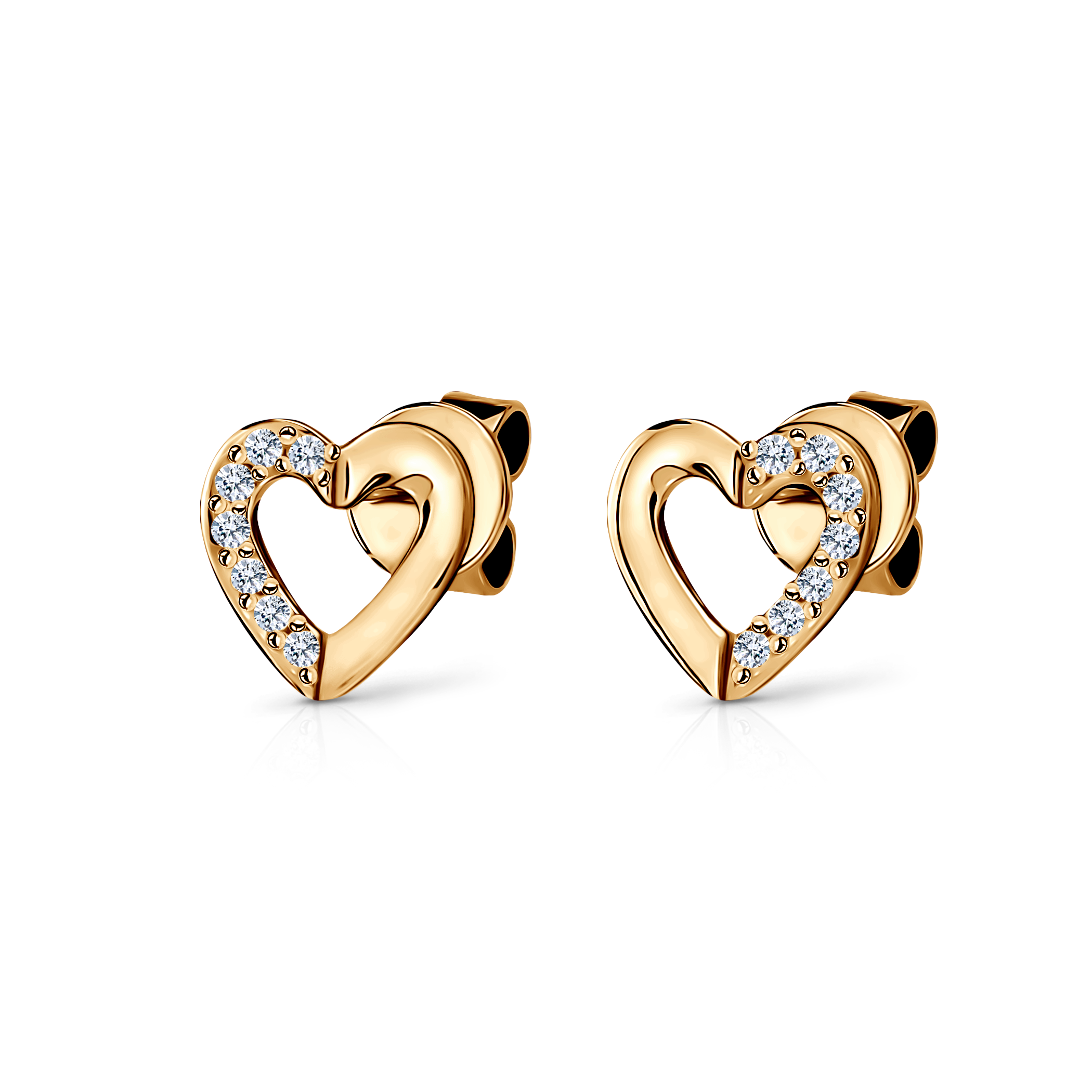 Ohrringe Herzen Savicki: Gold, Diamanten - 3