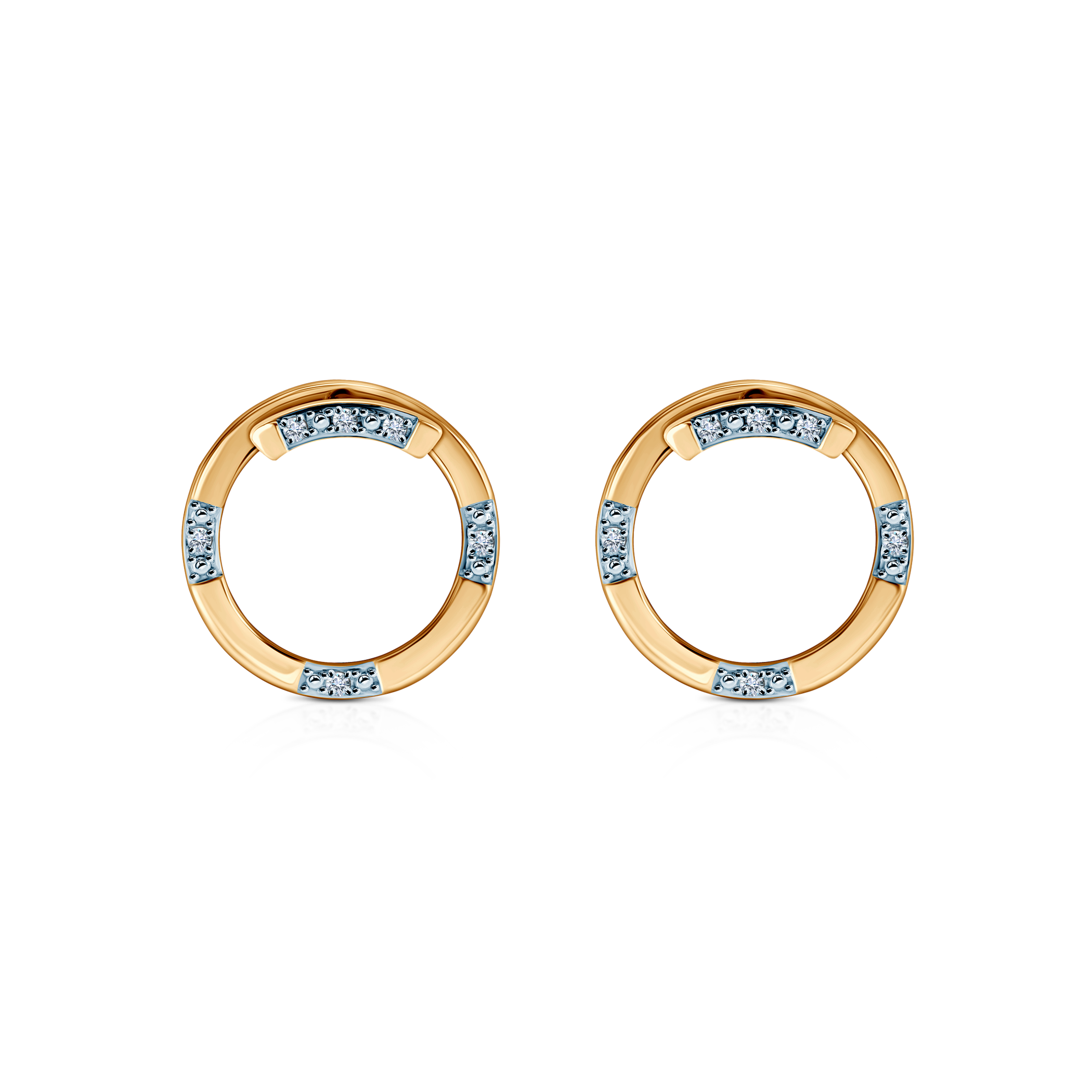 Kolczyki koła Savicki: złote, diamenty