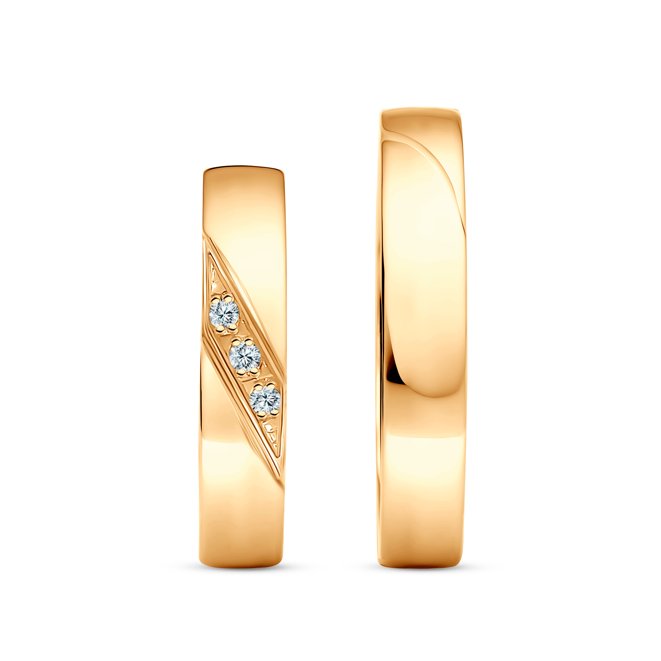 Obrączki ślubne: żółte złoto, półokrągłe, 4 mm - 4